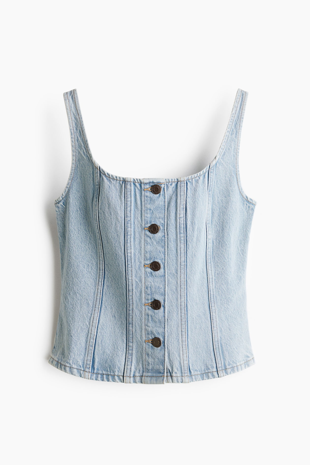 Button-Front Denim Top