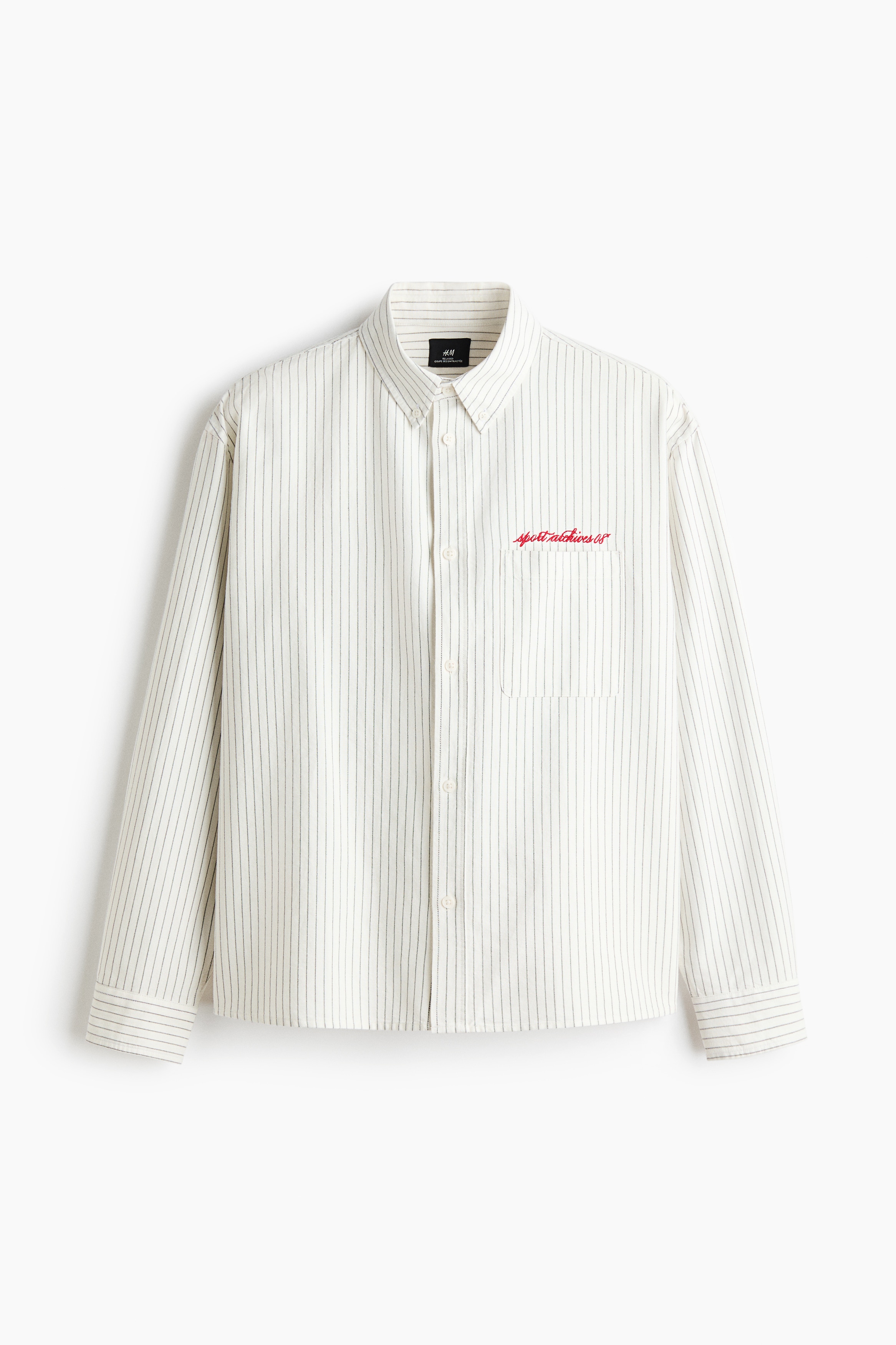 Camisa Oxford Loose Fit - Blanco/Rayas/Azul claro/Harbor City