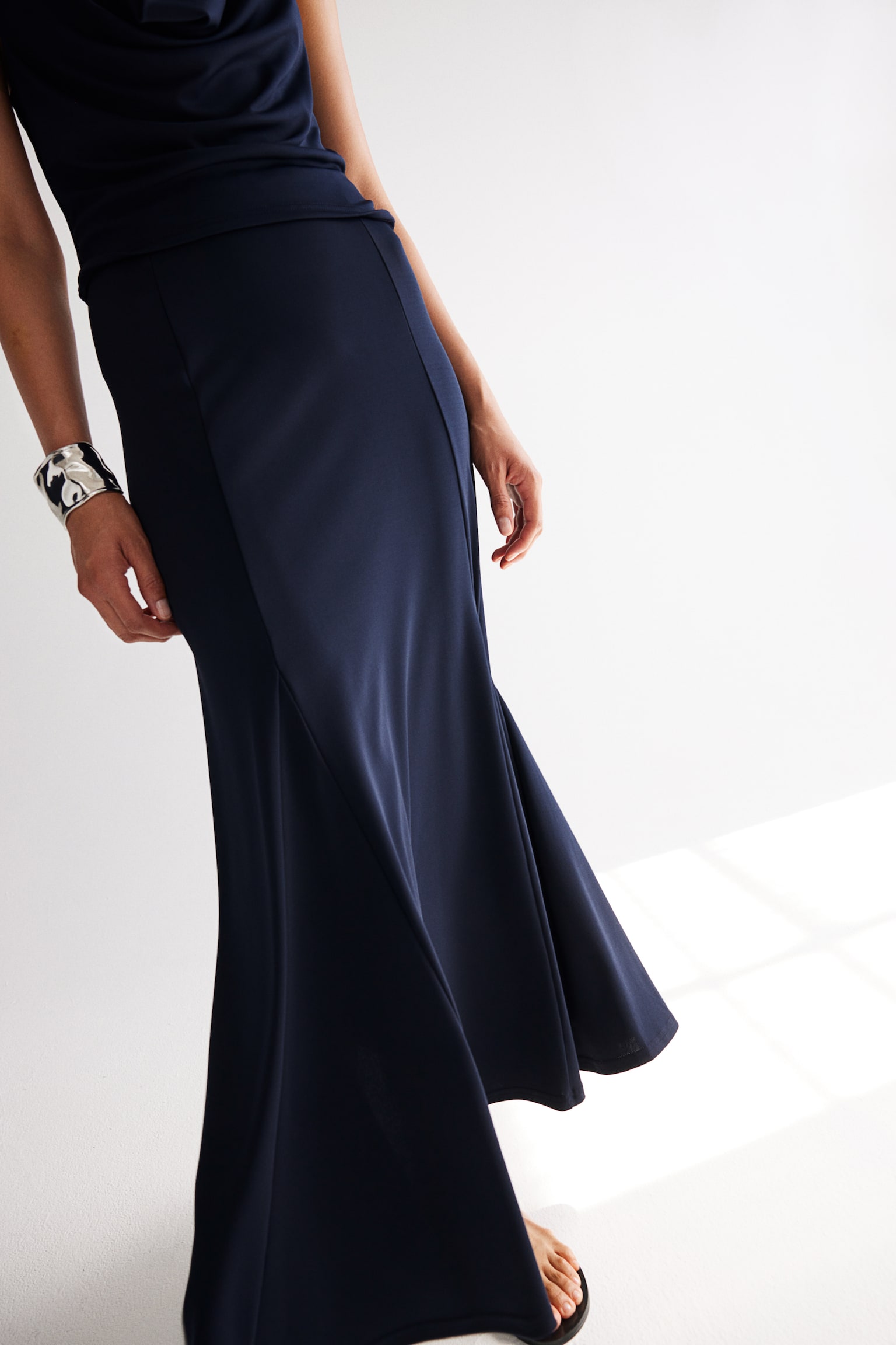 A-line Jersey Skirt - Navy blue - 3