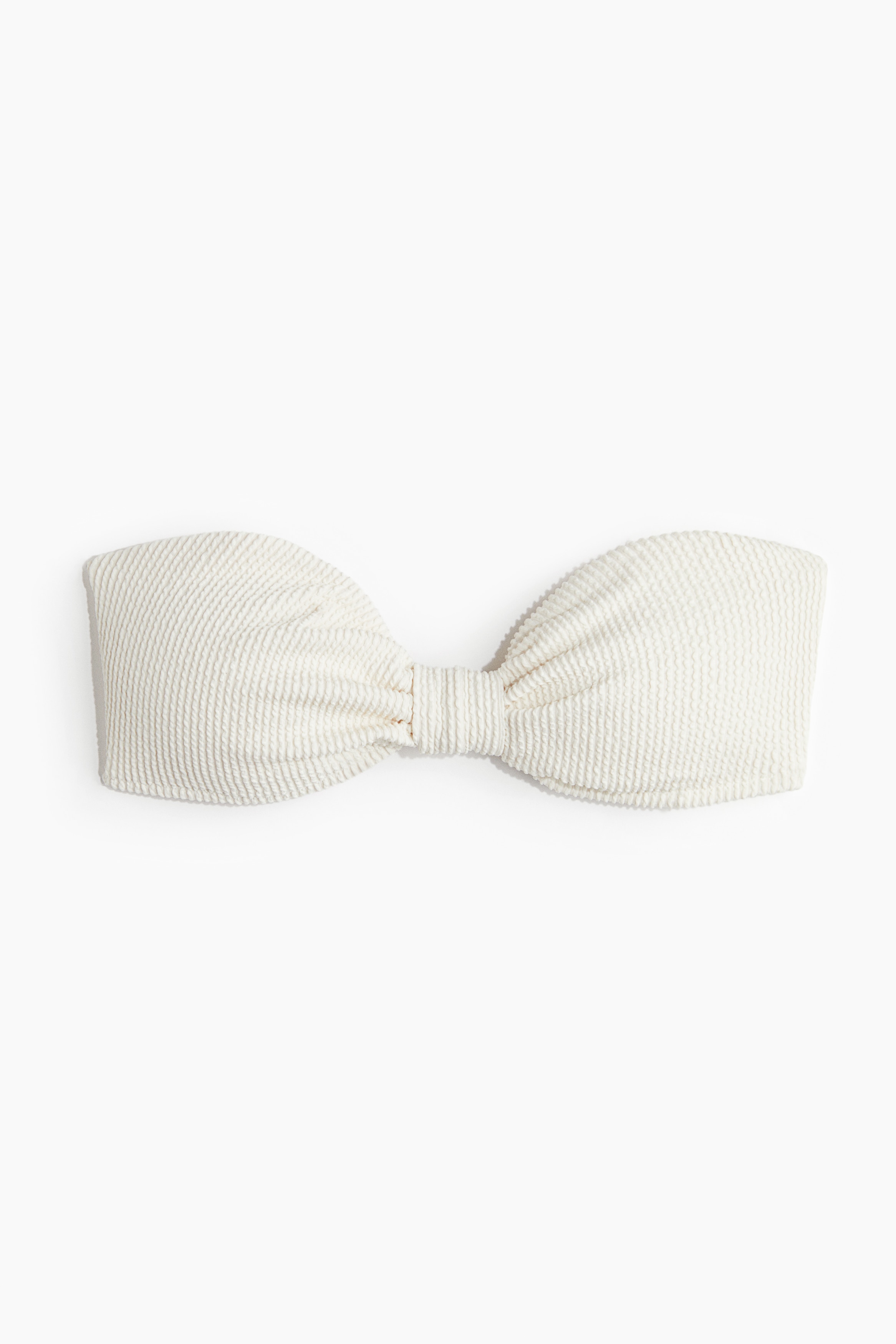 Top de bikini bandeau con relleno - Blanco/Blanco/Diseño de cebra/Verde