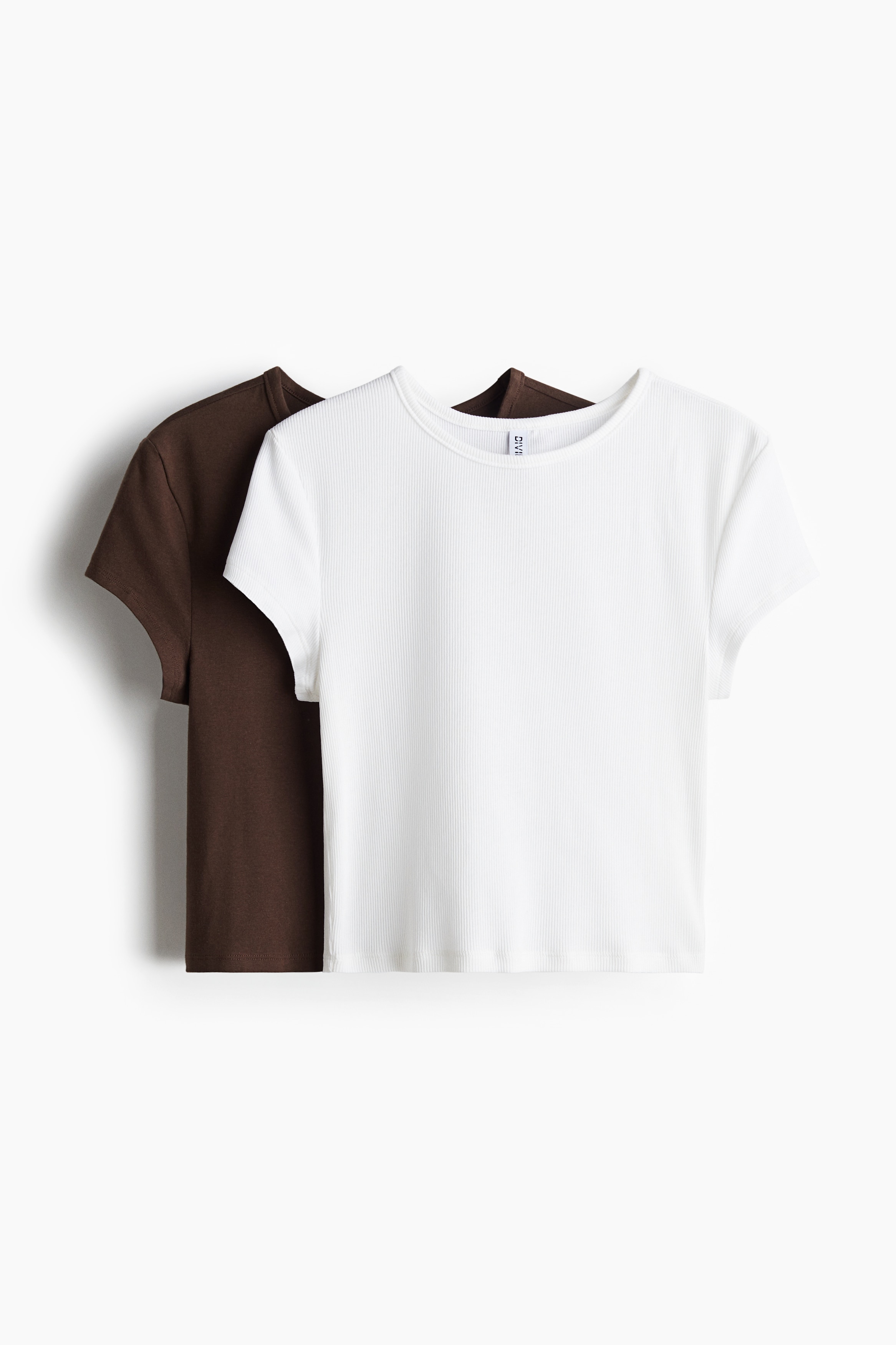 H & M - Tシャツ 2枚セット - ブラウン H & M - Tシャツ 2枚セット - ブラウン