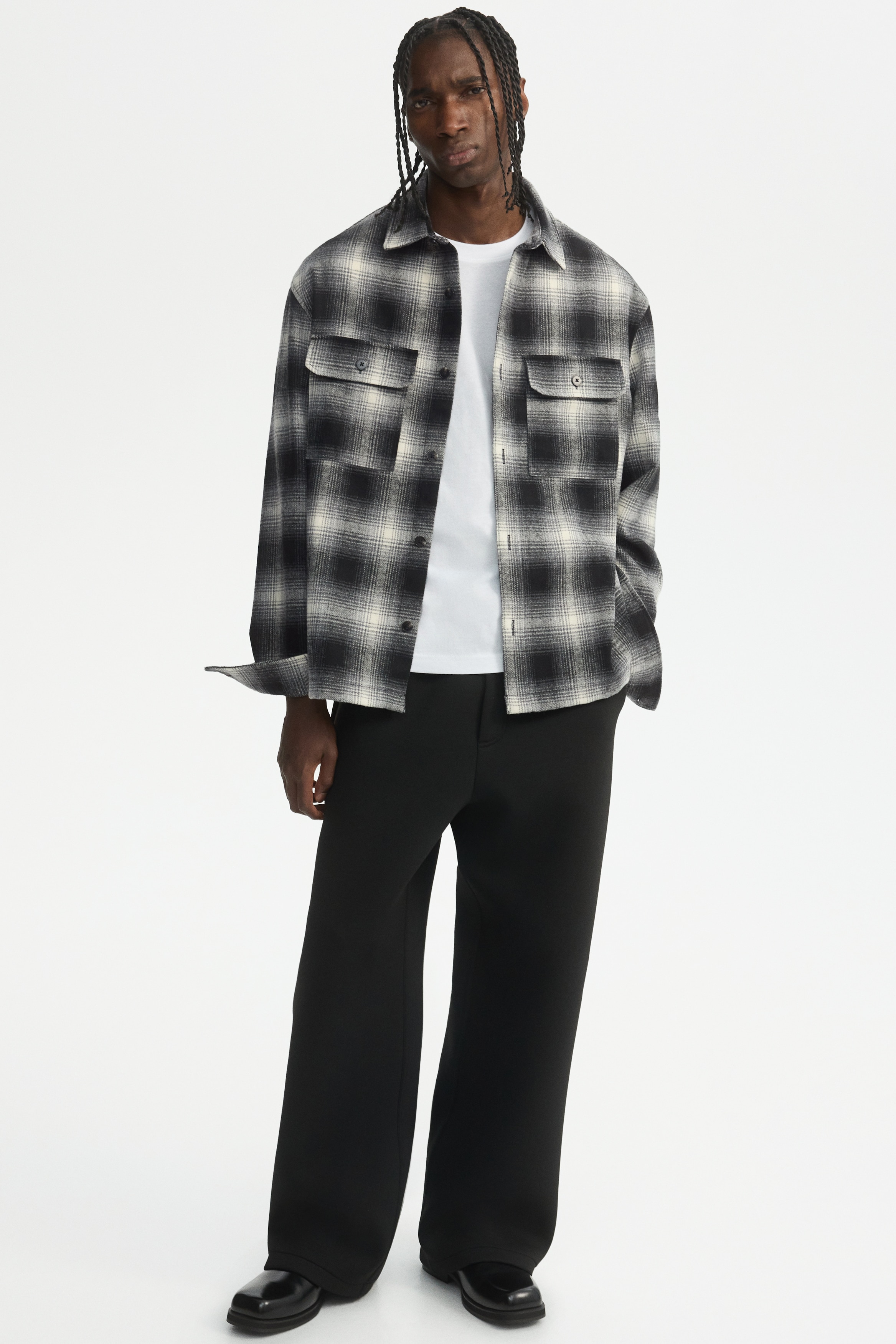 Flanel felső ing Regular Fit - Sötétszürke/kockás/Barna/kockás/Sötétkék/kockás