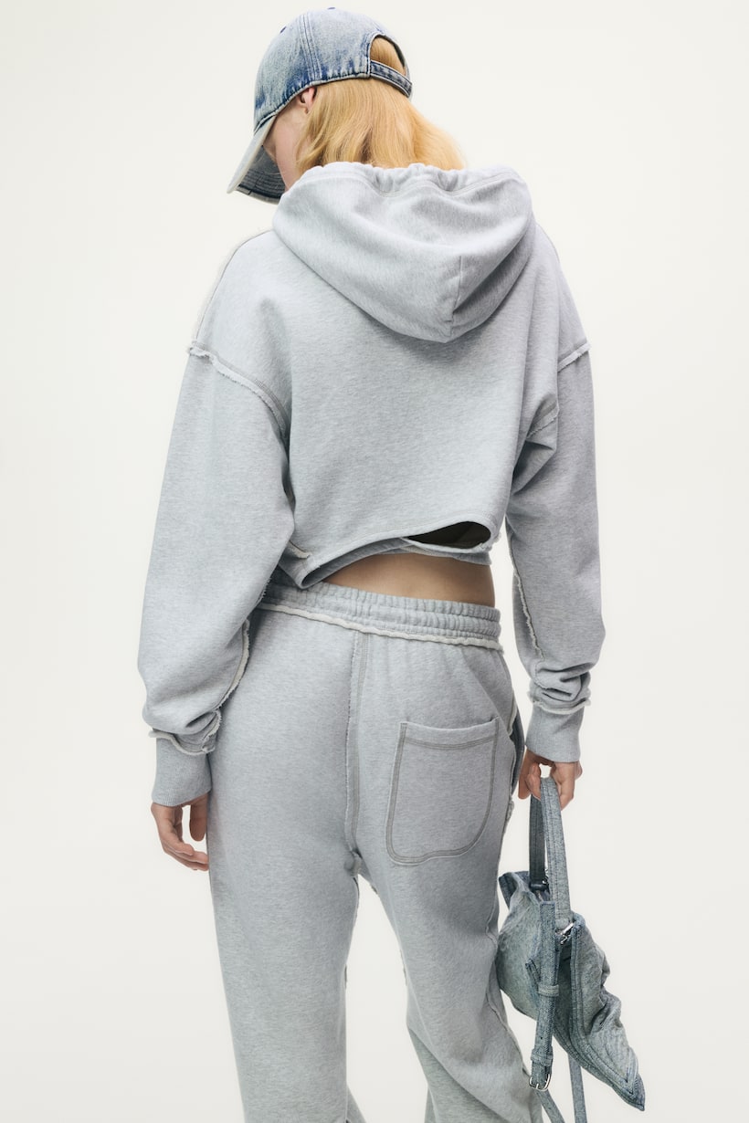 Sweats à Capuche Court Femme Zippé Grande Taille A La Mode Crop Veste Sweat Femme Avec Capuche Manche Longue Confortable Hiver Chic Large Casual Jogging Top Manteau (BU1, S