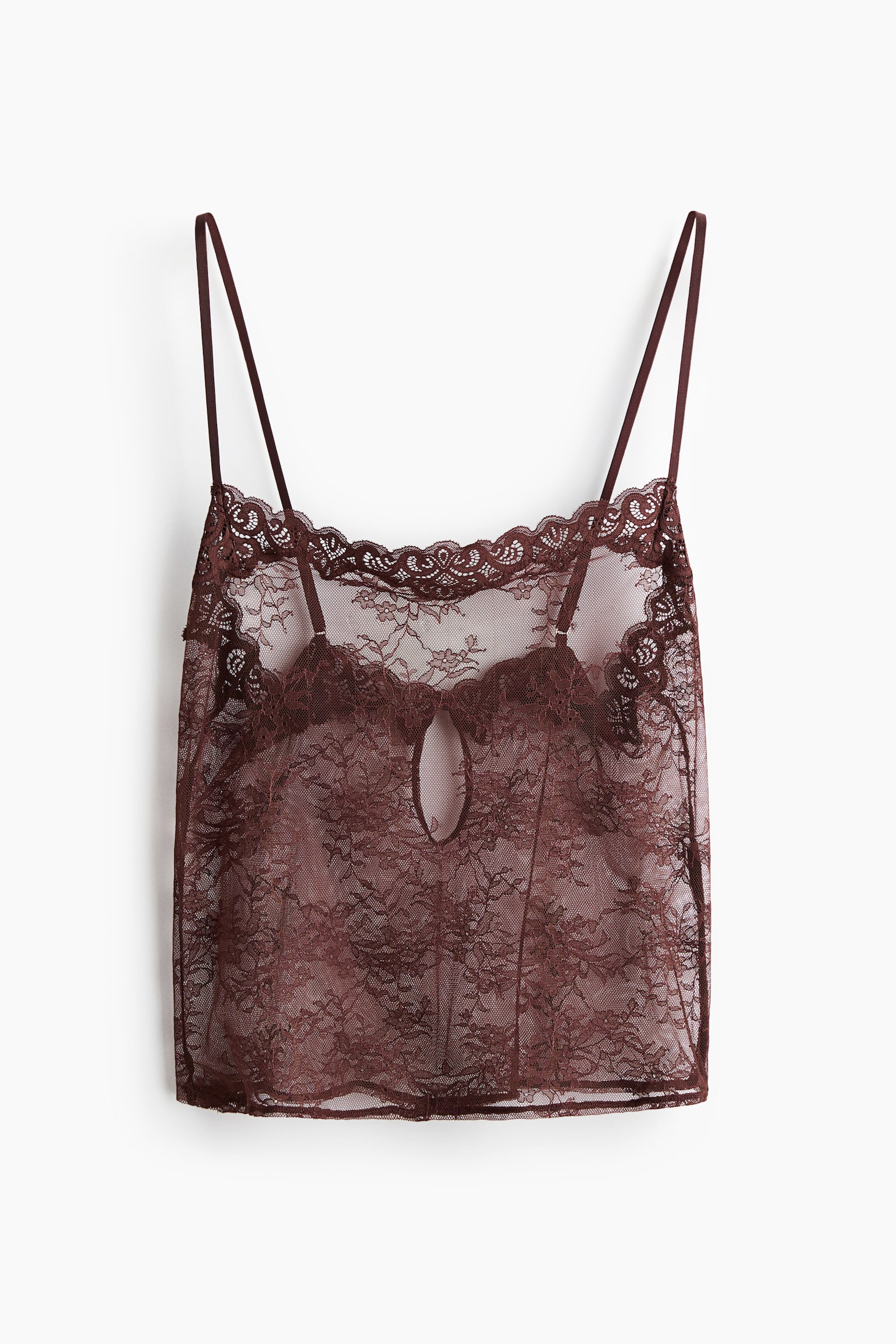 Lace strappy top - Dark brown/Black