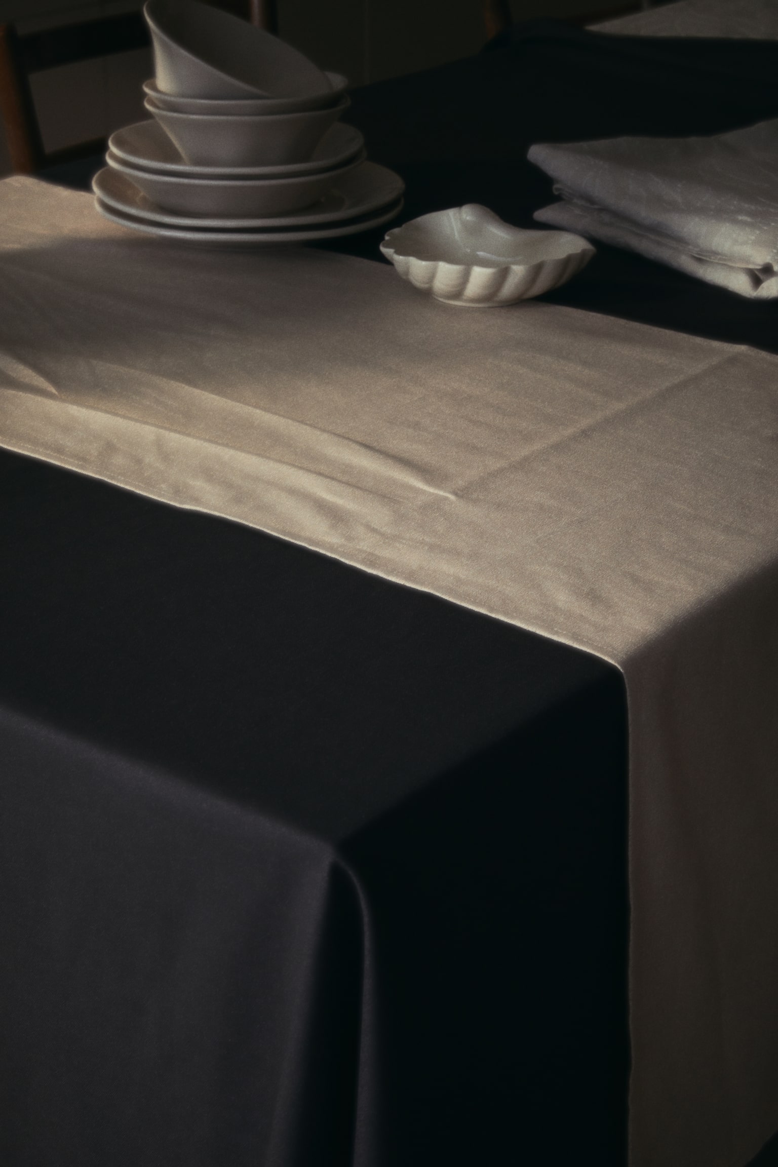 Cotton tablecloth - Dark grey - 2