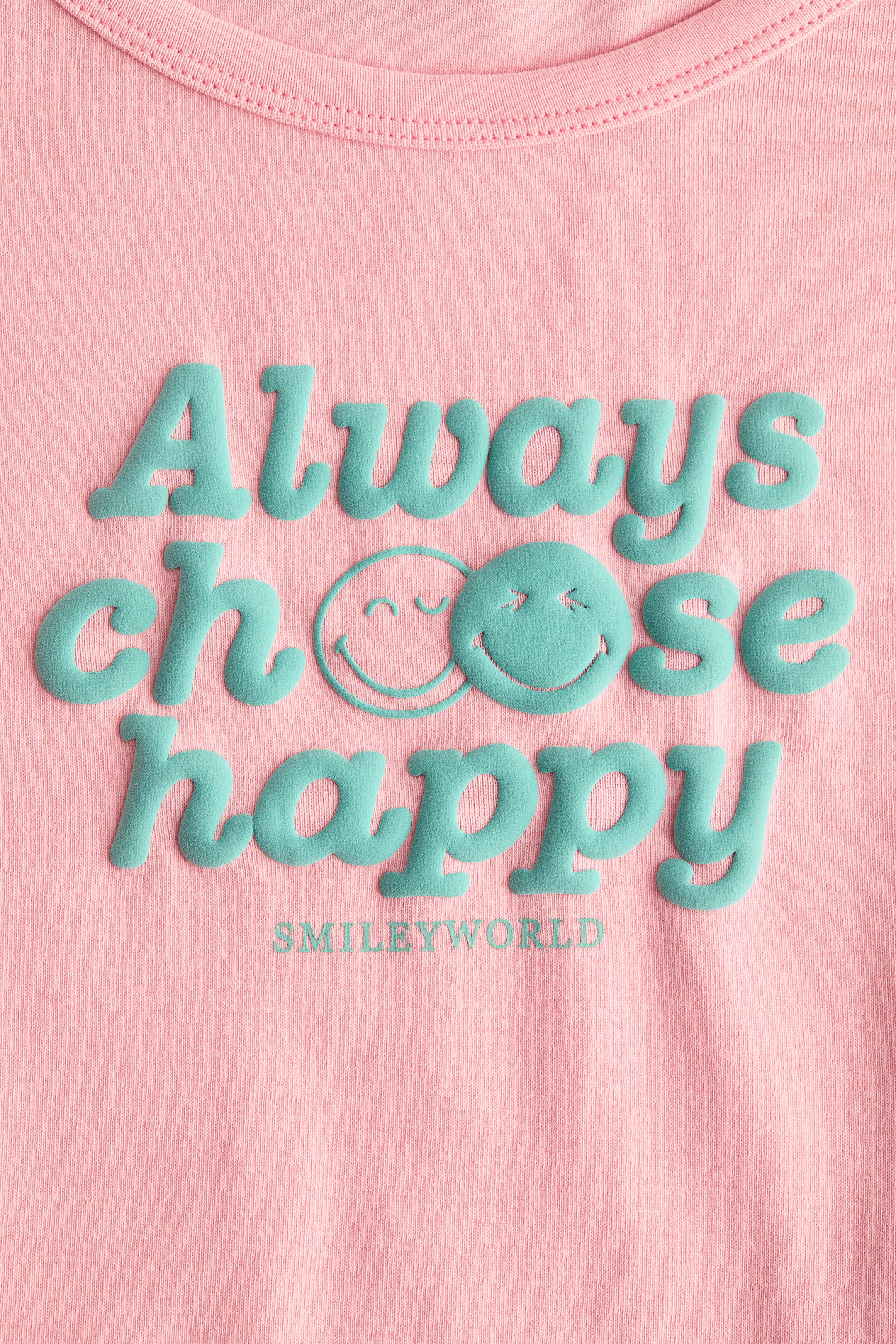 View larger image: Print-motif cotton jersey top - Pink/SmileyWorld® - Kids | H&M SG 2