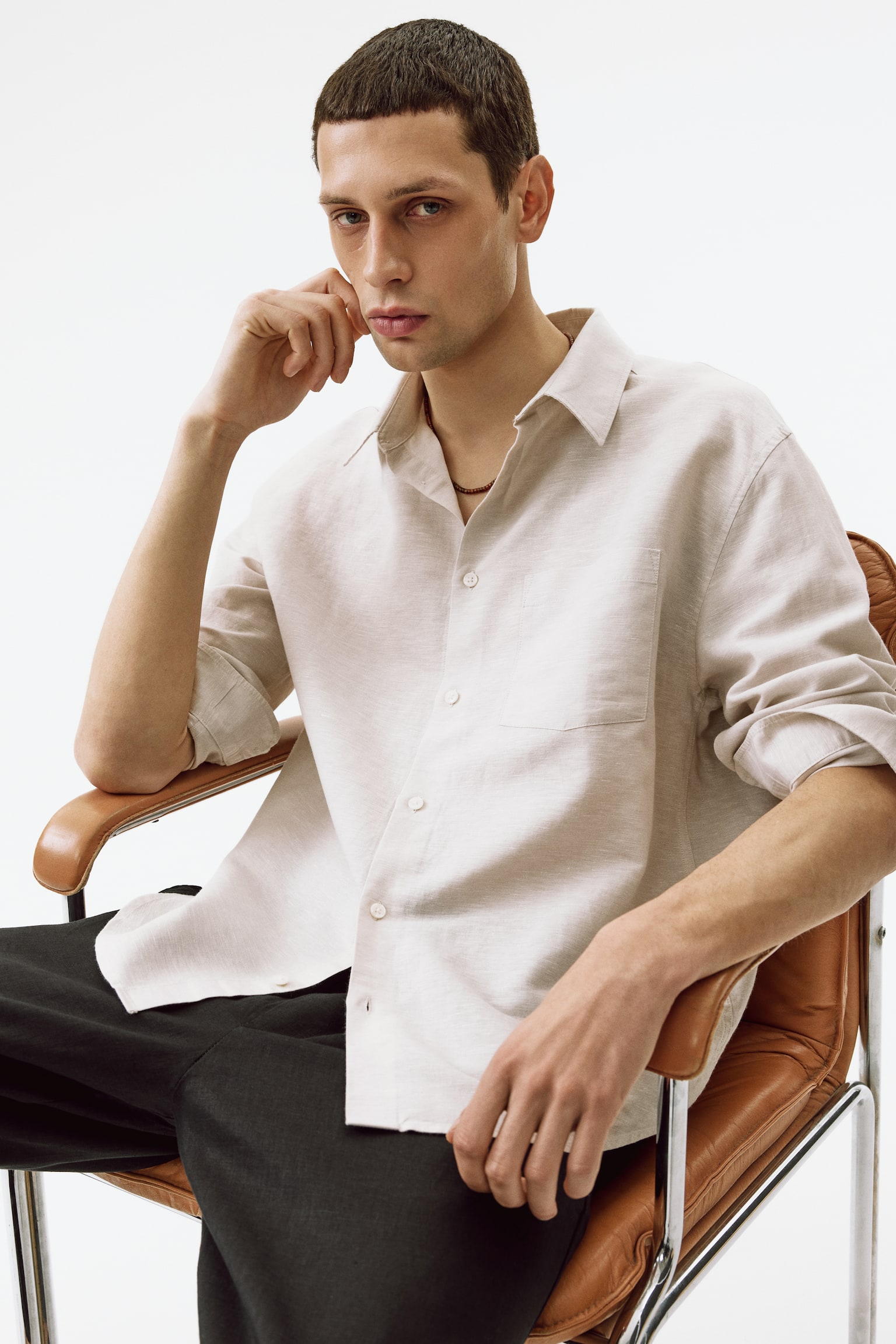 Chemise Relaxed Fit en lin mélangé - 5