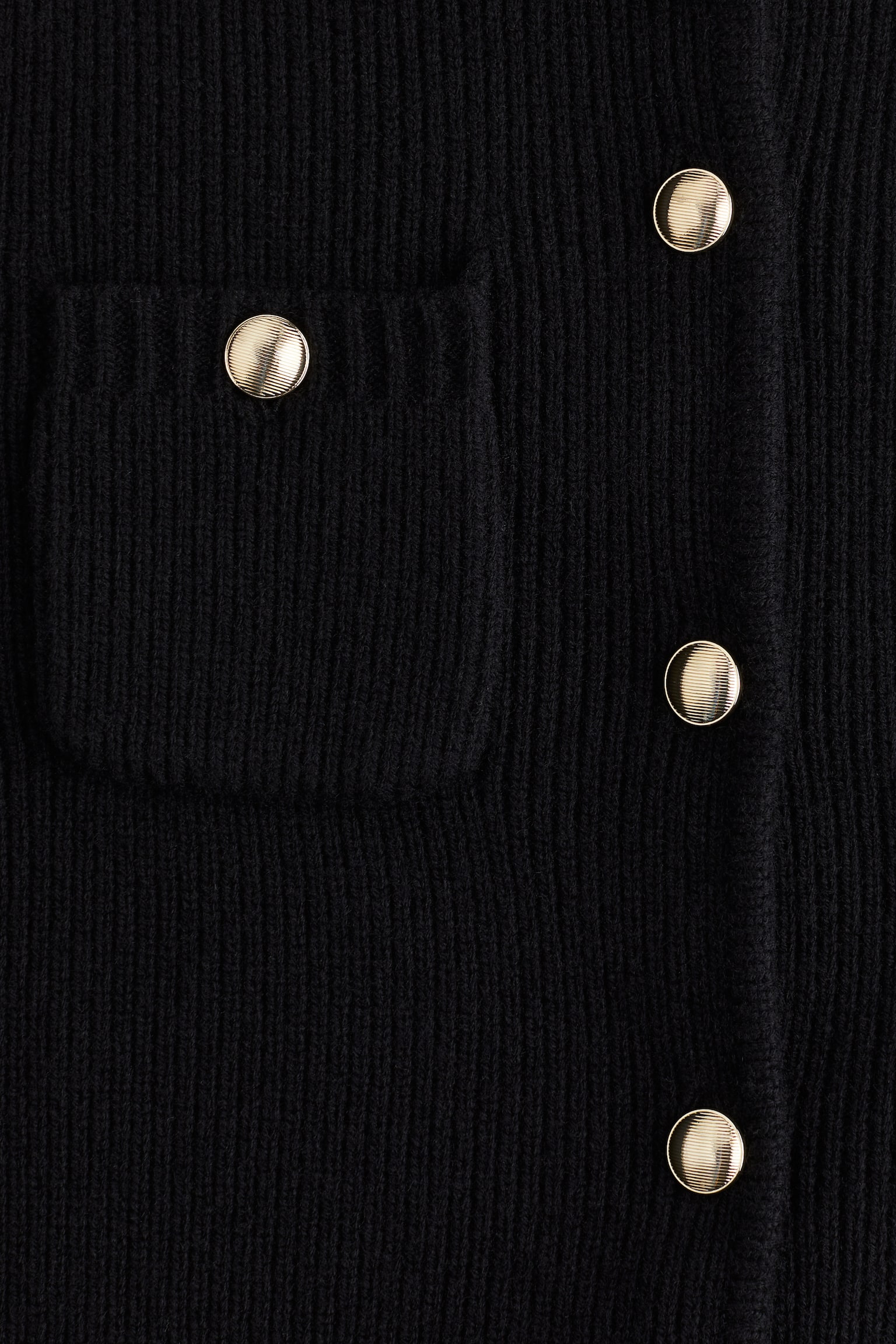 Rib-knit wool cardigan - Black/Dark grey marl - 3