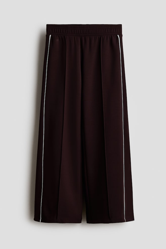 Wide-Leg Scuba Track Pants - Dark brown - 1