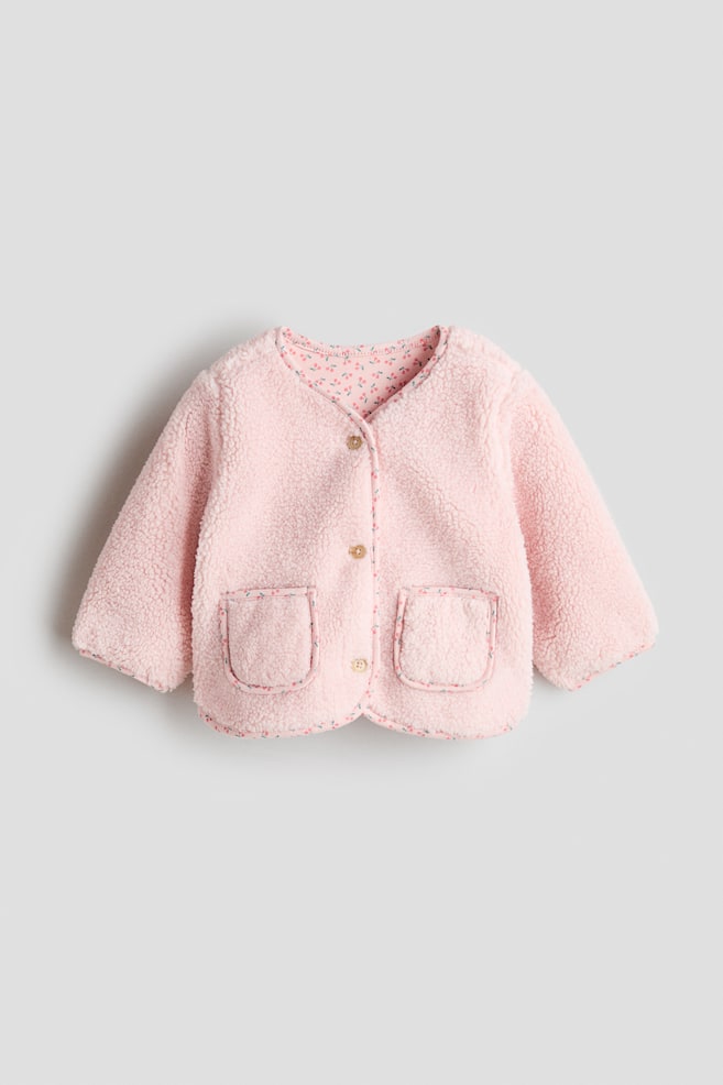 Jacke aus Teddyfleece - Hellrosa - 1