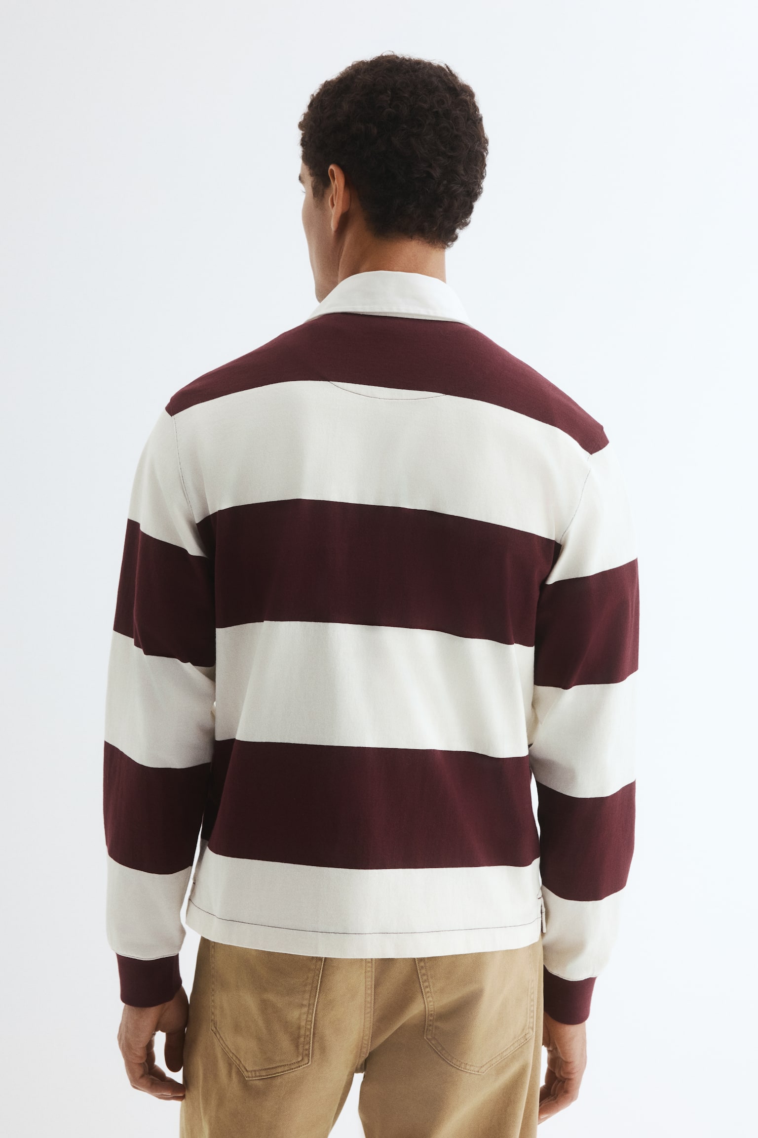 Playera Rugby Regular Fit de algodón - Borgoña/Rayado/Verde oscuro/Blanco - 5