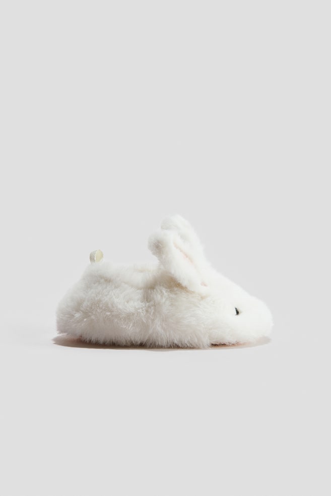 Fluffy Slippers - White/Beige - 1