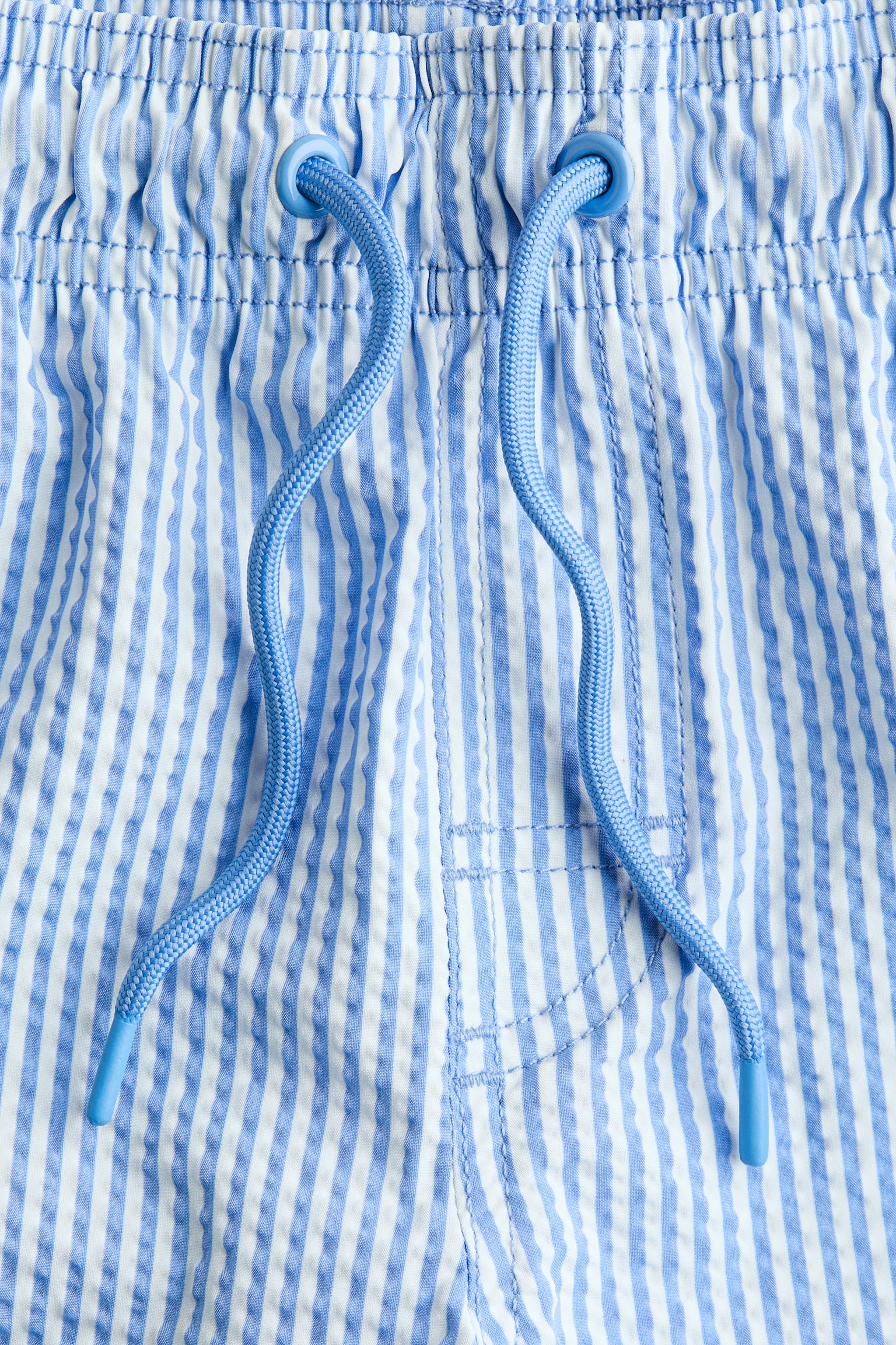 Seersucker swim shorts - Light blue/Striped/Turquoise/Striped - 2