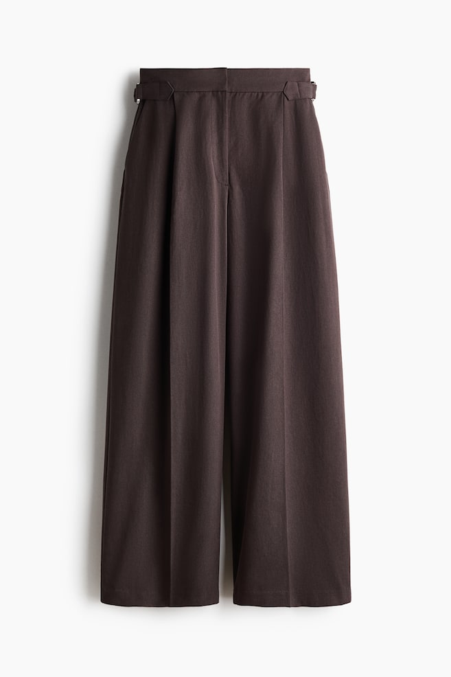 Elegante Hose mit weitem Bein - Dunkelbraun/Helles Khakigrün - 1