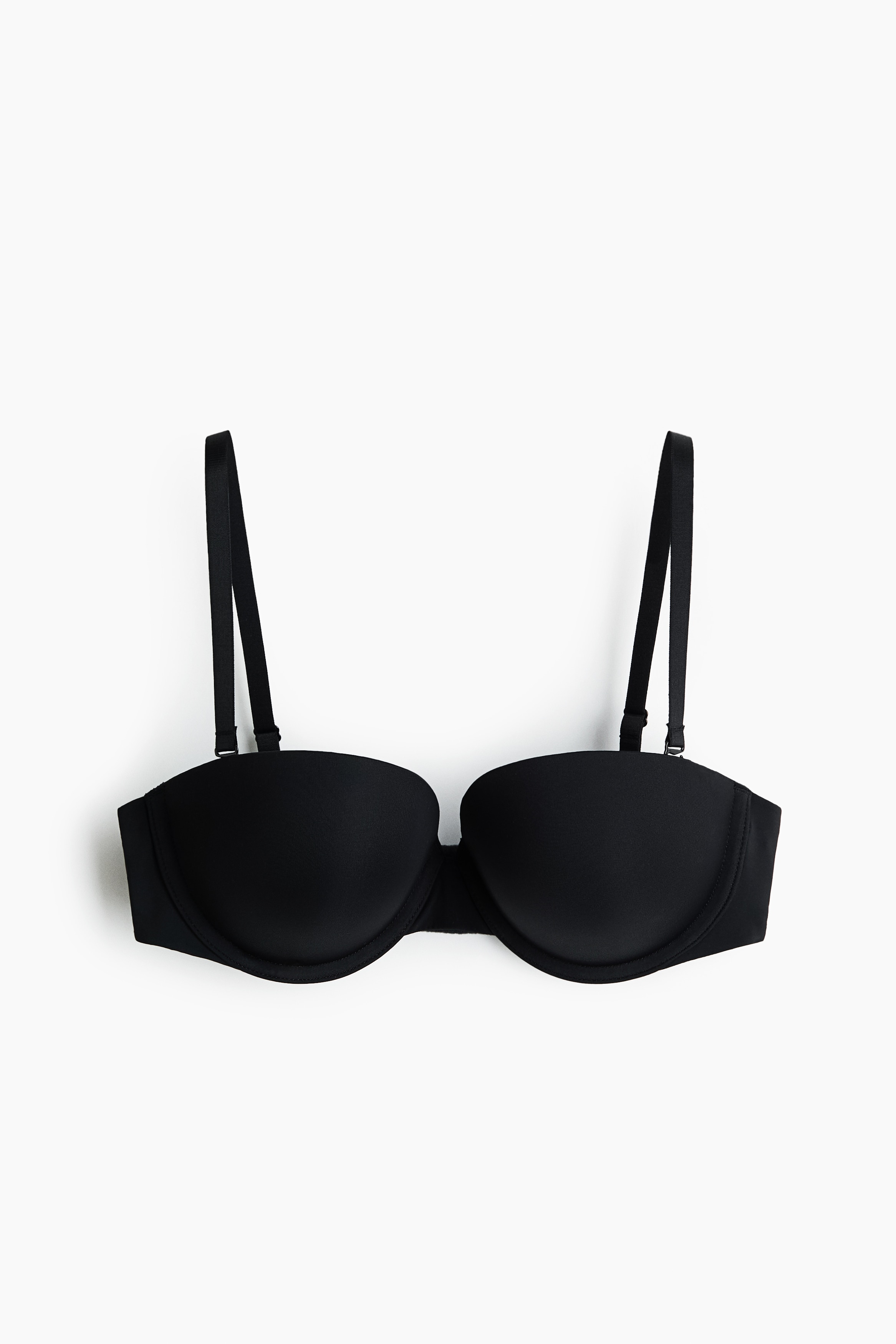 Balconette-BH aus Mikrofaser mit Push-up - Schwarz/Beige