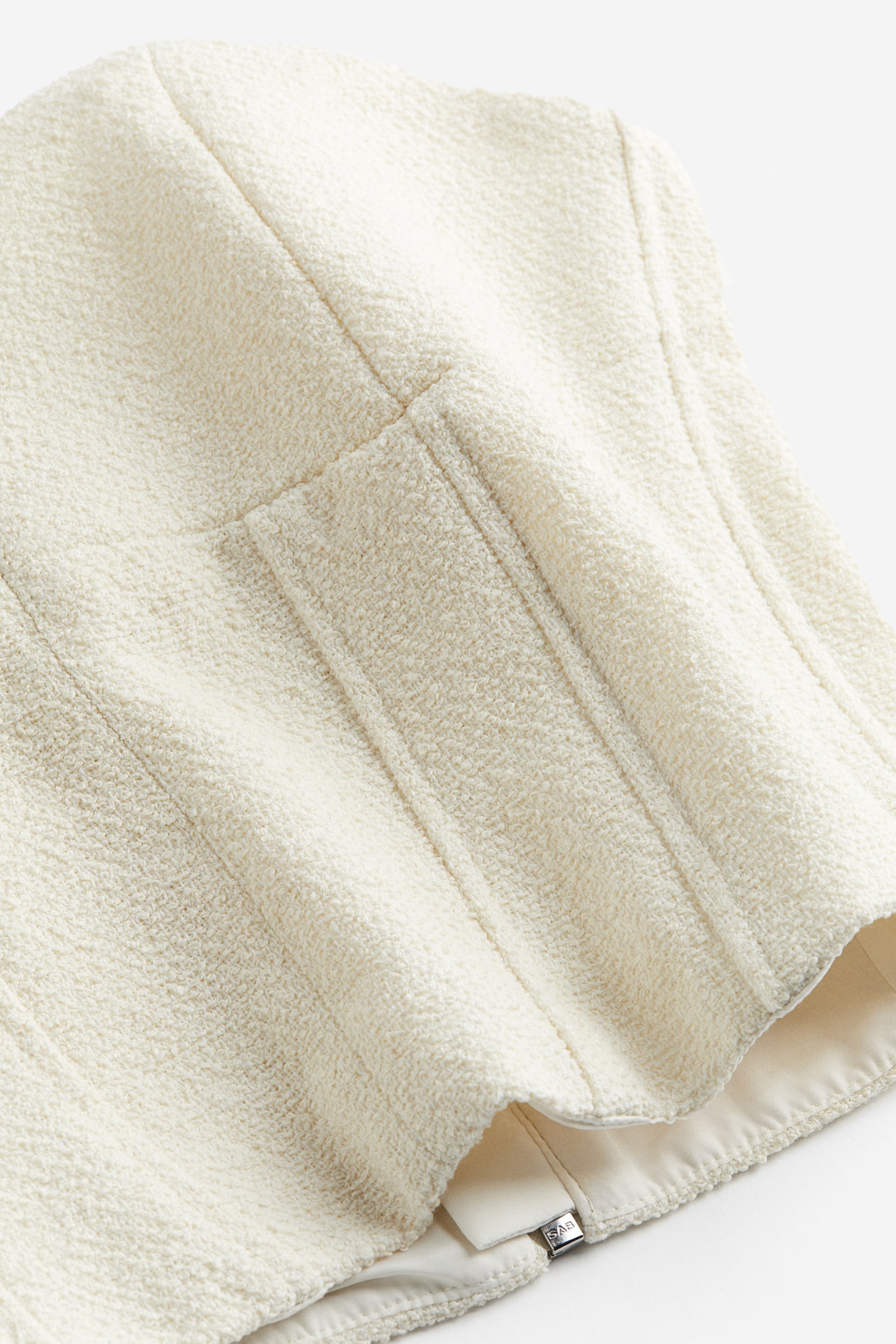 Bouclé bandeau top - Cream - 2