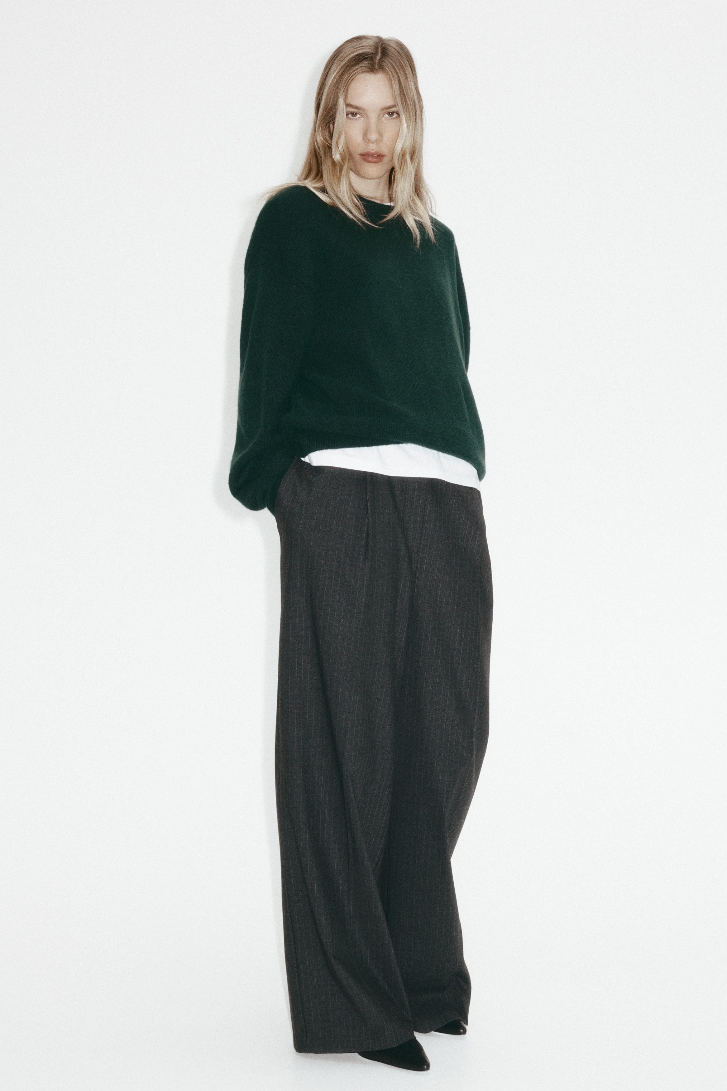 Pulover tricotat - Verde-închis/Taupe-închis/Roz-deschis/Taupe-deschis melanj/Verde-salvie/Roz-deschis/Crem/Maro-închis/Galben-deschis/Roșu