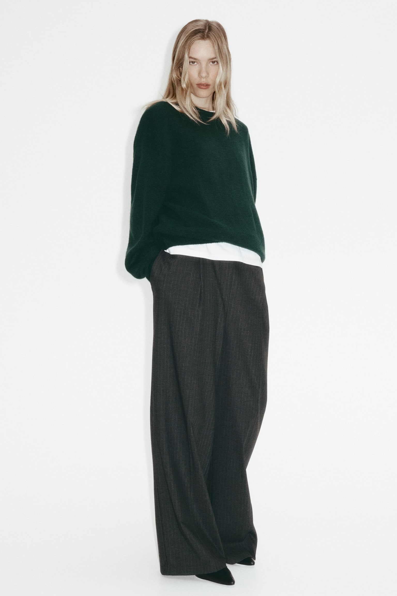 Knitted jumper - Dark green/Dark brown/Sage green/Light pink/Dark mole/Cream/Light mole marl/Light beige marl/Light pink/Light yellow/Cream/Cream/Striped/Black/Striped - 1