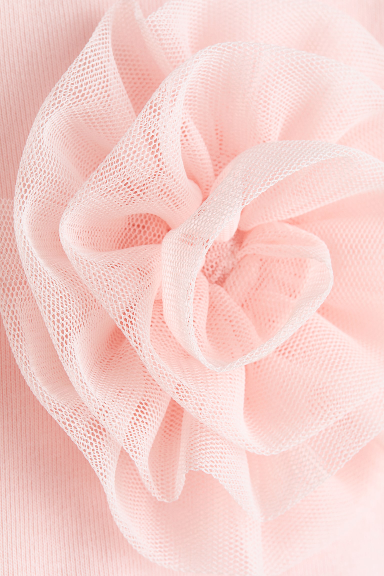 חולצה עם פאץ' טול - ורוד בהיר/לבן - 2