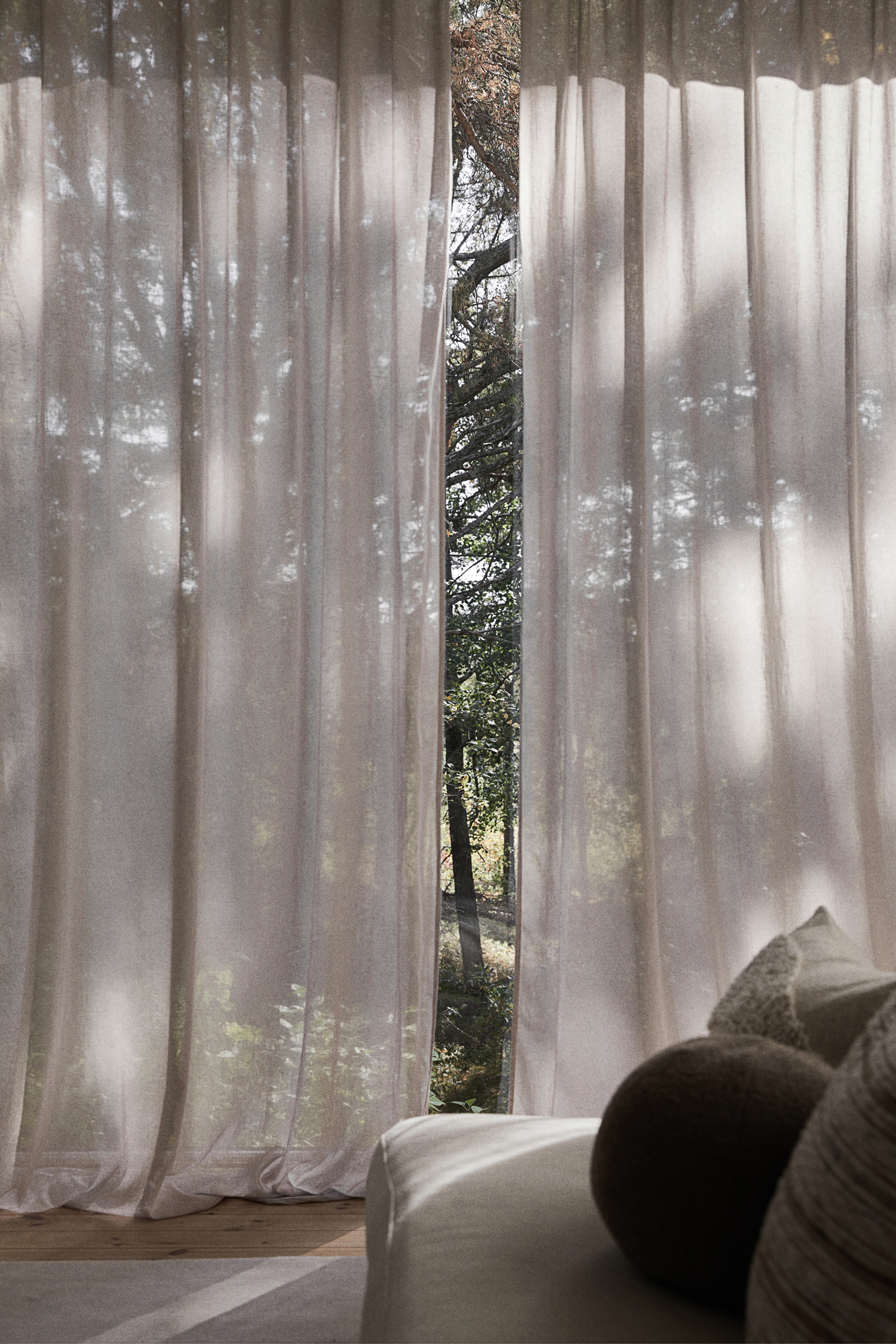 2er-Pack Vorhangschals aus Leinenmix - Helles Greige/Beige/Weiss