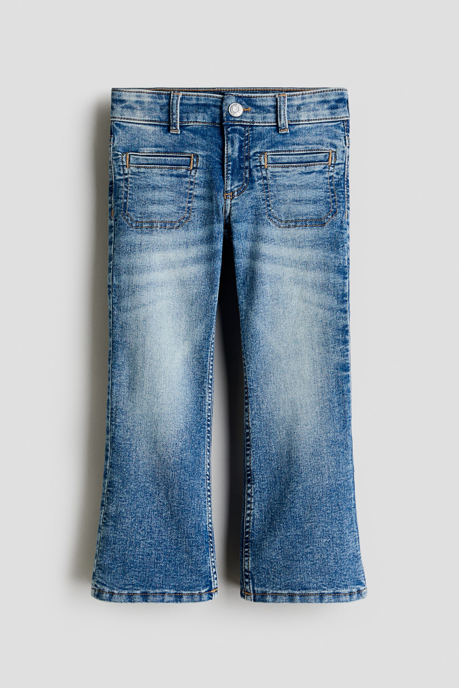 Jeans svasati con fodera in jersey - Blu denim/Rosa chiaro - 1