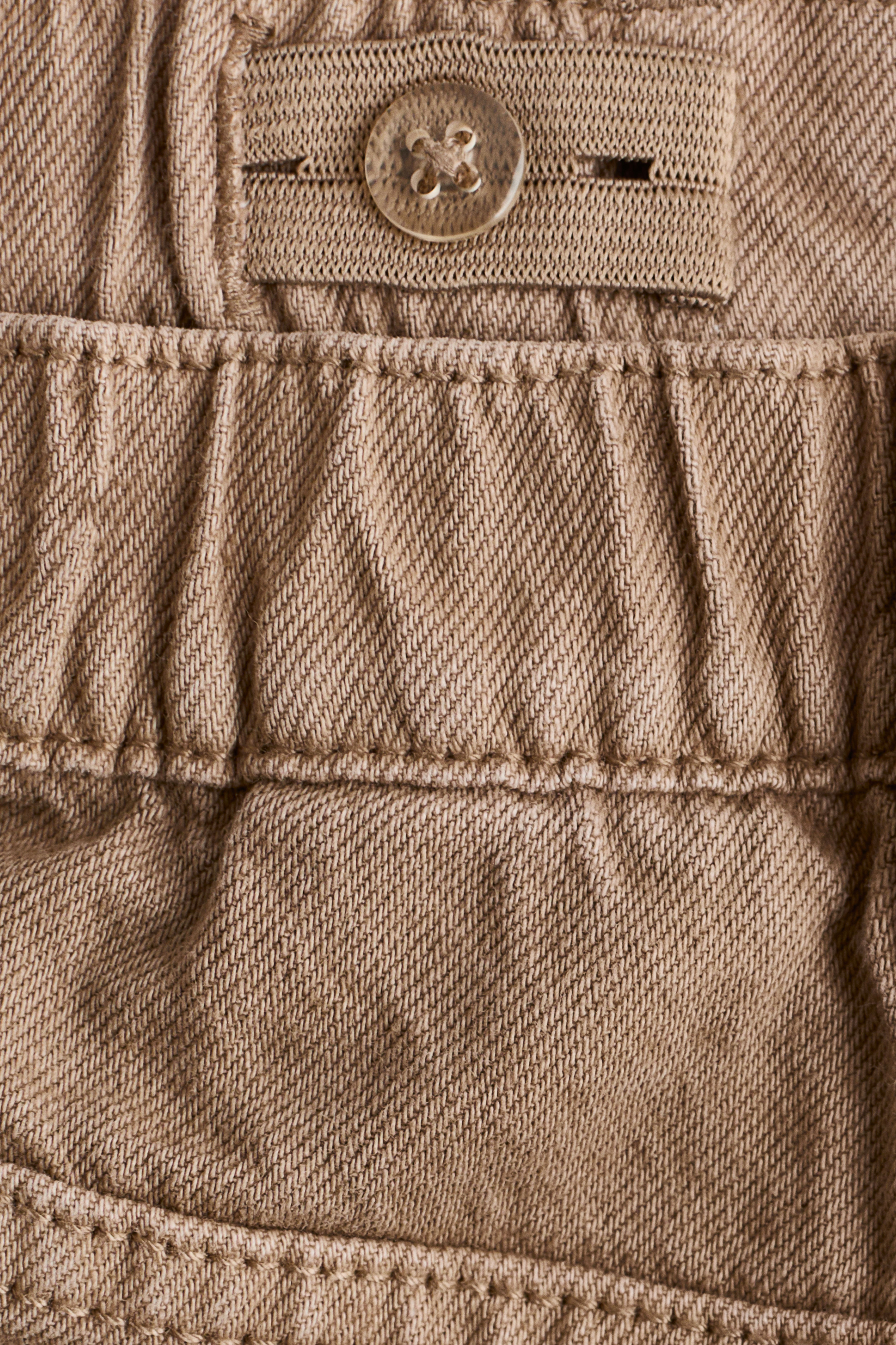 Twill Barrel-Leg Pants