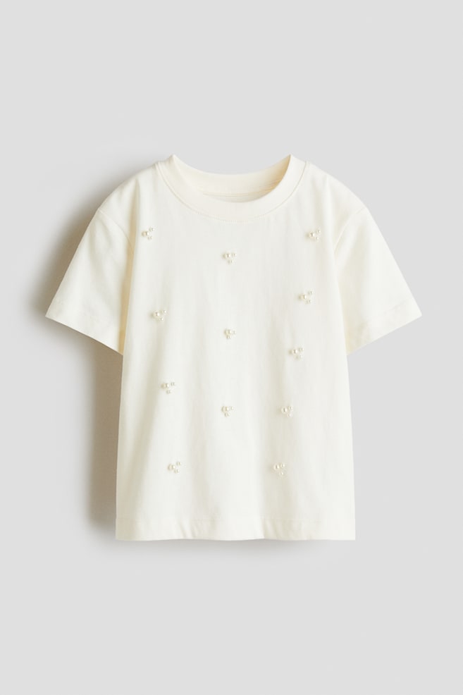 Playera de algodón - Crema/Rosa/Corazones - 1