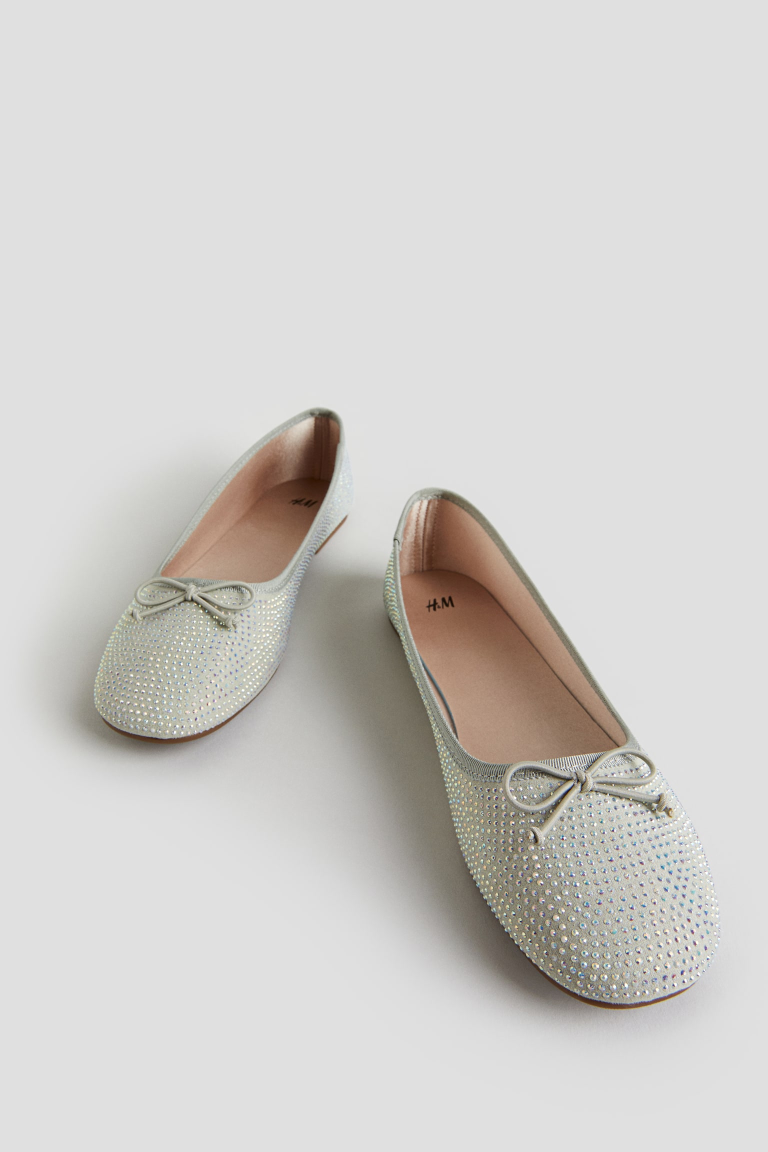 Ballet Flats - Light taupe/rhinestones/White - 2