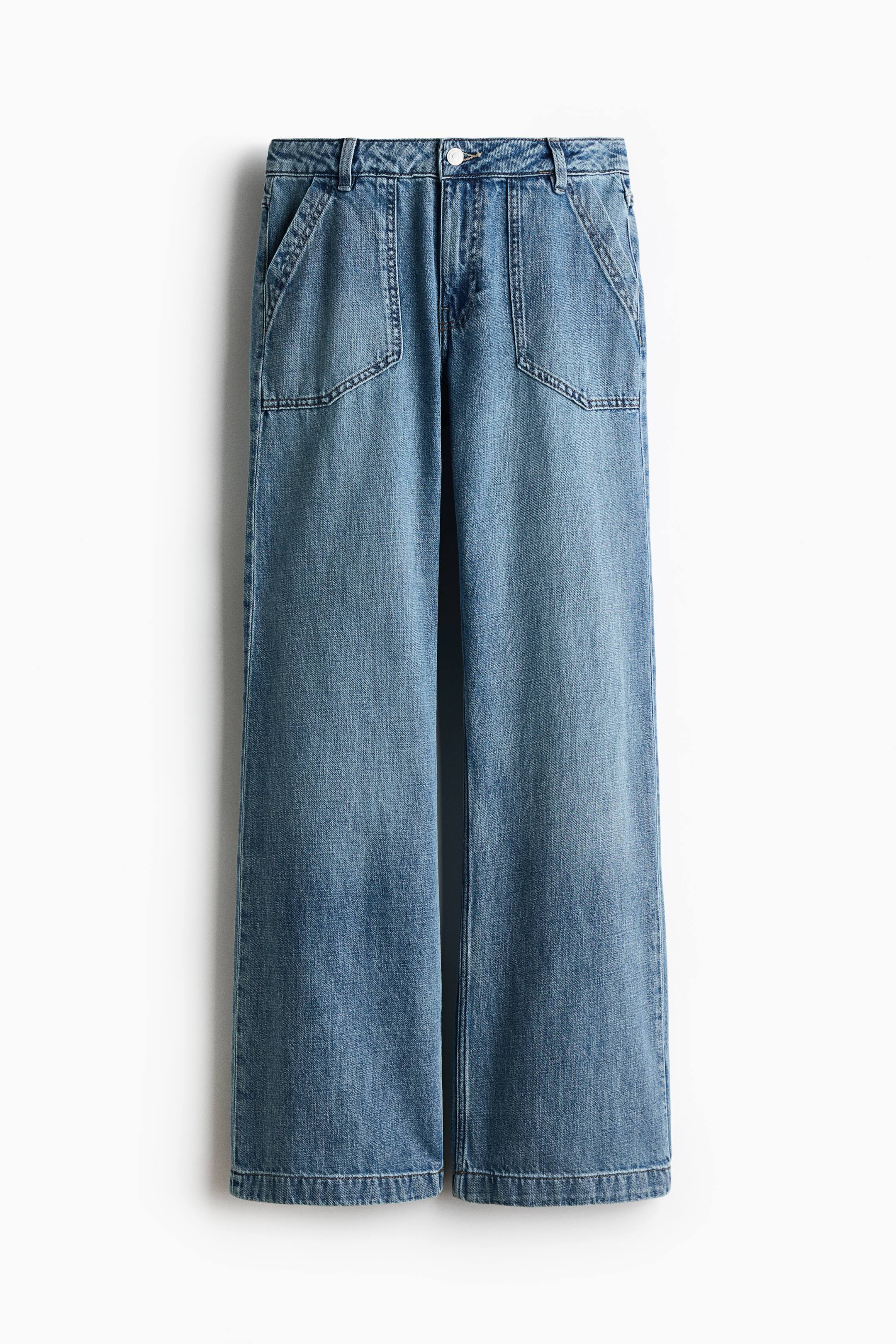 View larger image: Wide High Waist Jeans - Denim blue - Ladies | H&M 1