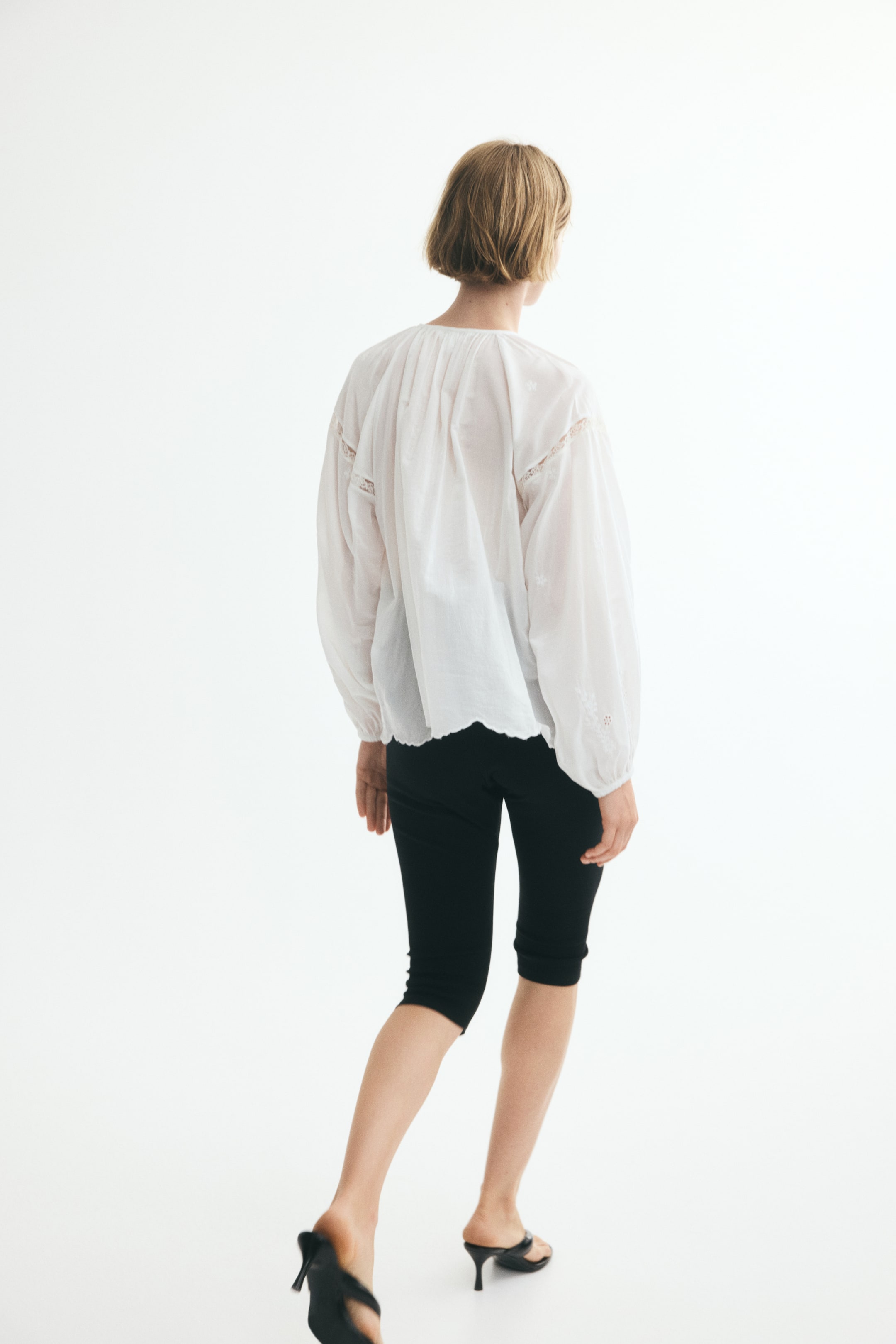 Blouse with Eyelet Embroidery