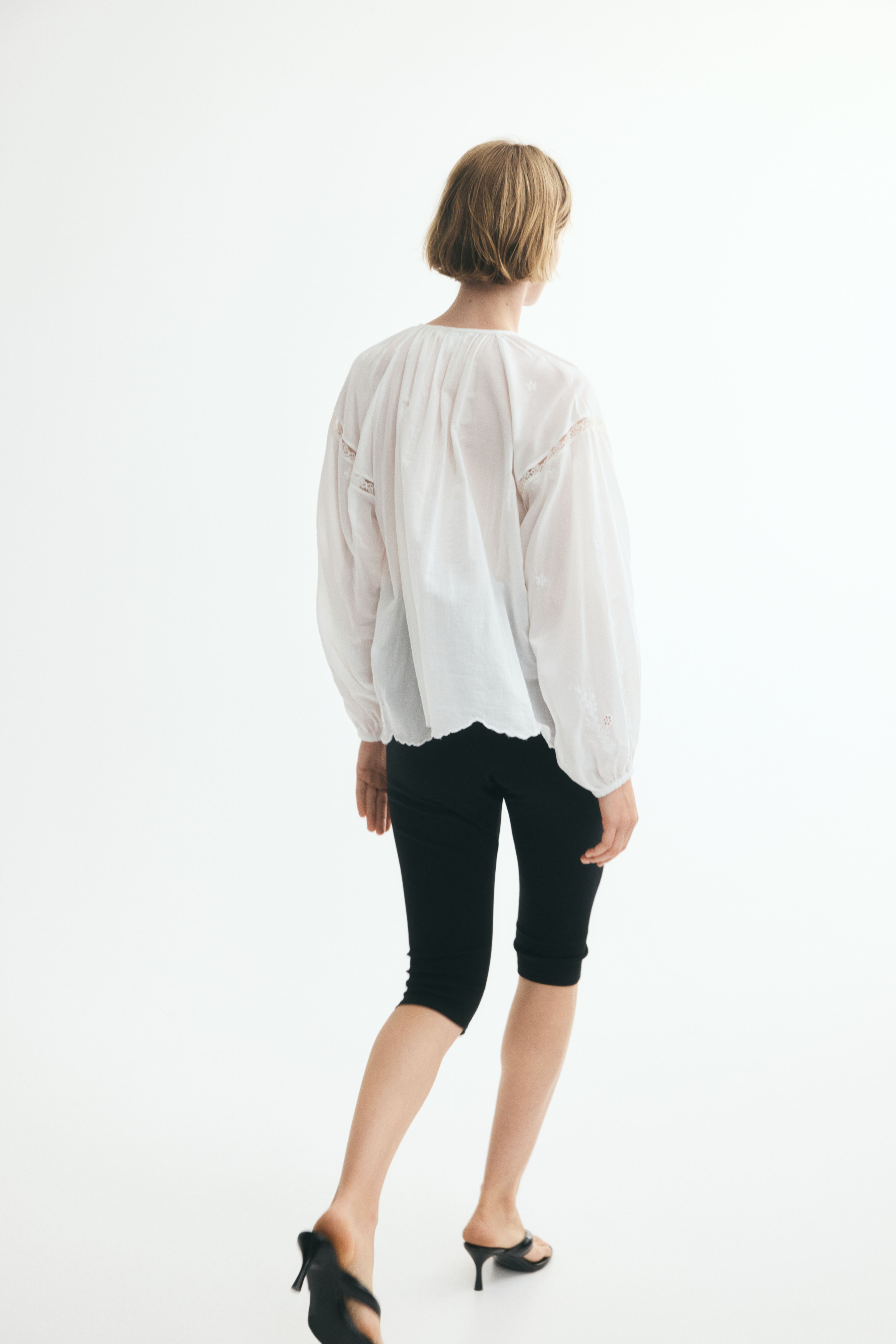 Blouse with Eyelet Embroidery