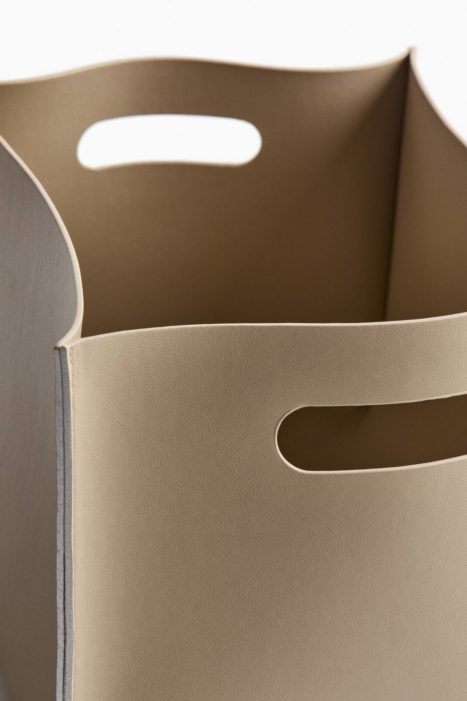 Cesto de almacenamiento mediano - Beige/Café oscuro - 3