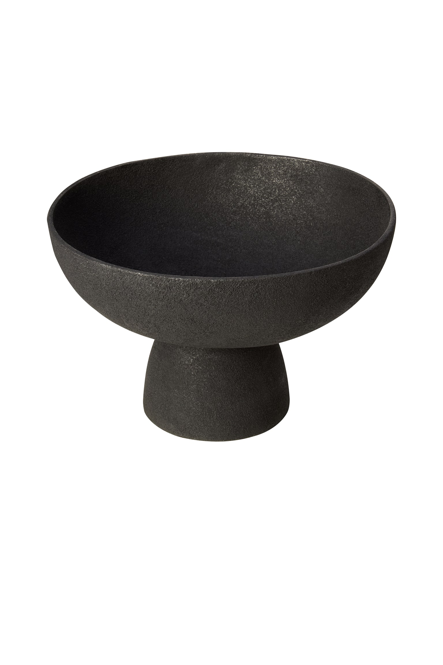 Deriva Large Textured Pedestal Bowl - Black - 4