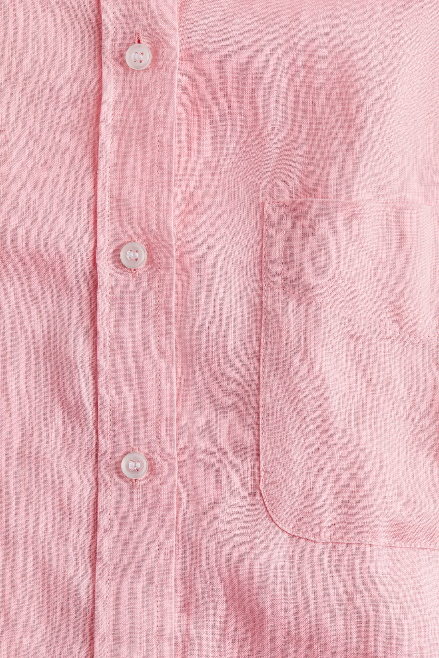 Oversized linen shirt - Light pink/Navy blue/Striped/White - 4