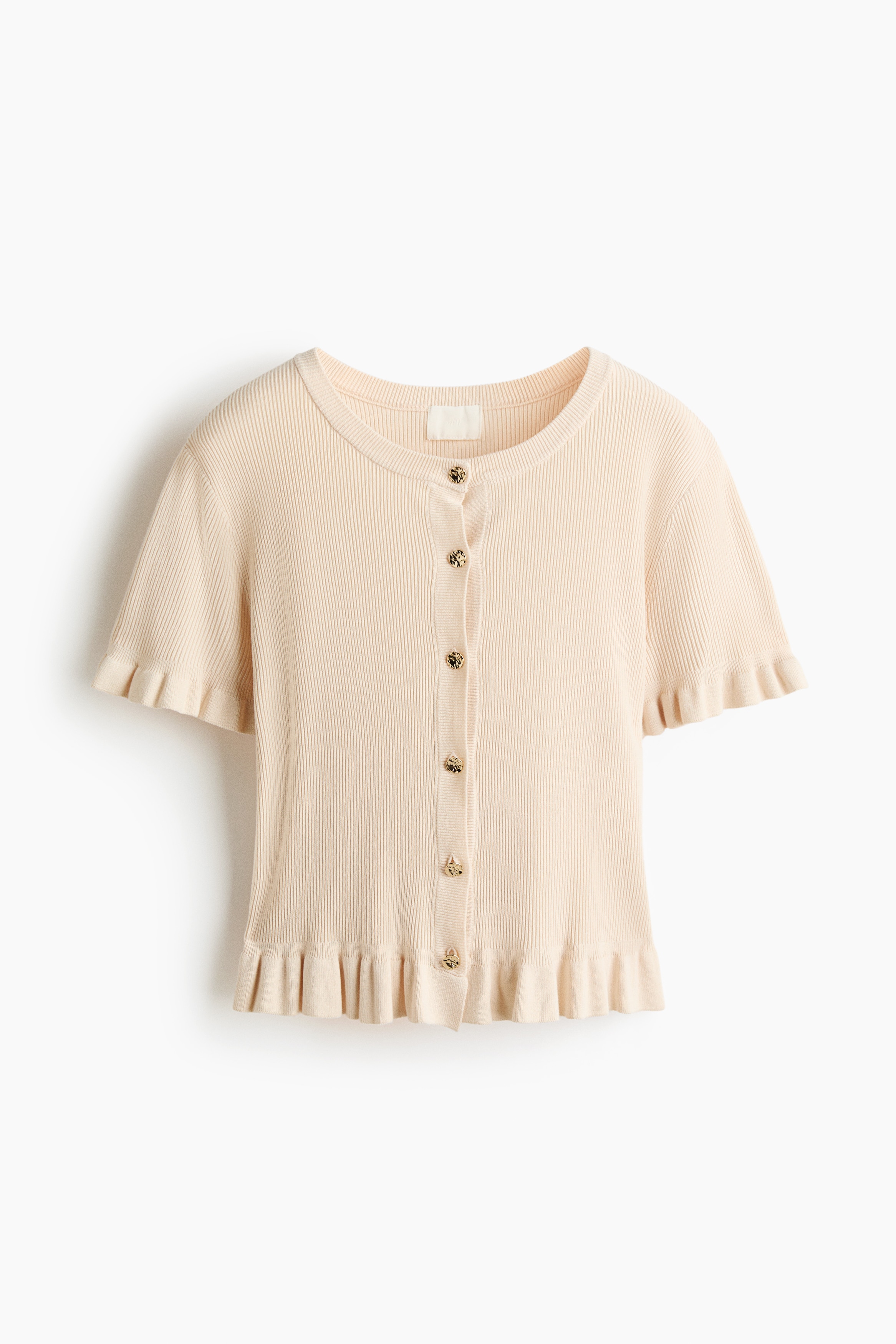 Frill-trimmed cardigan - Light beige
