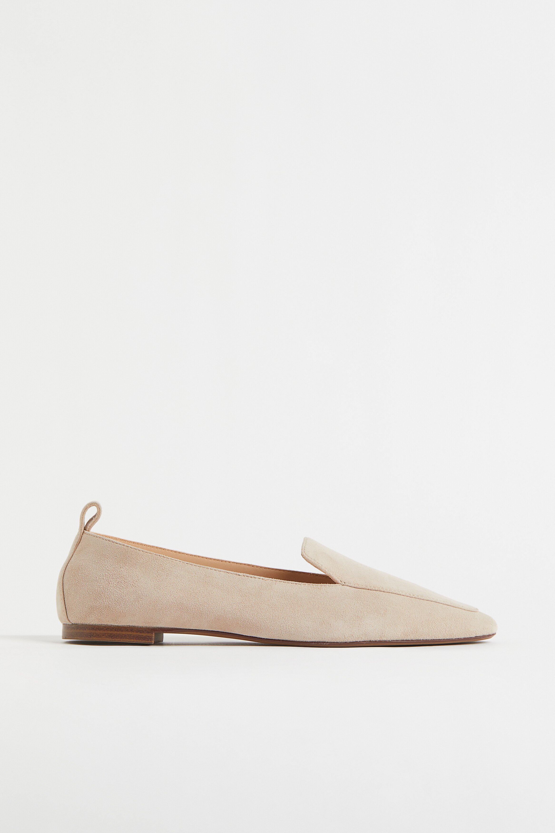 Loafer aus Veloursleder - Niedriger Absatz - Hellbeige - Ladies 
