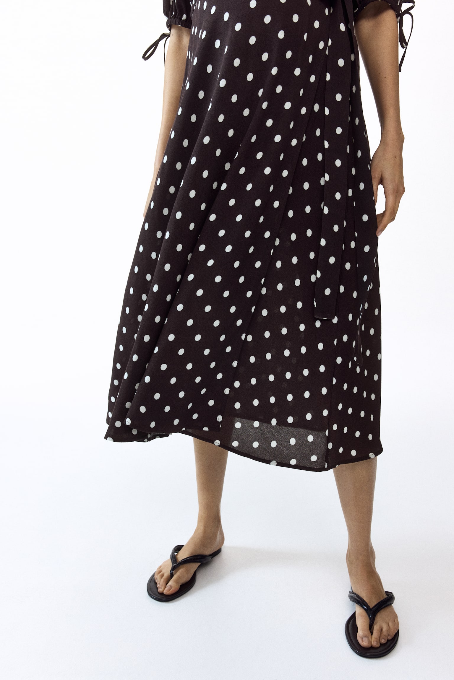 MAMA Puff-sleeved wrap dress - 3