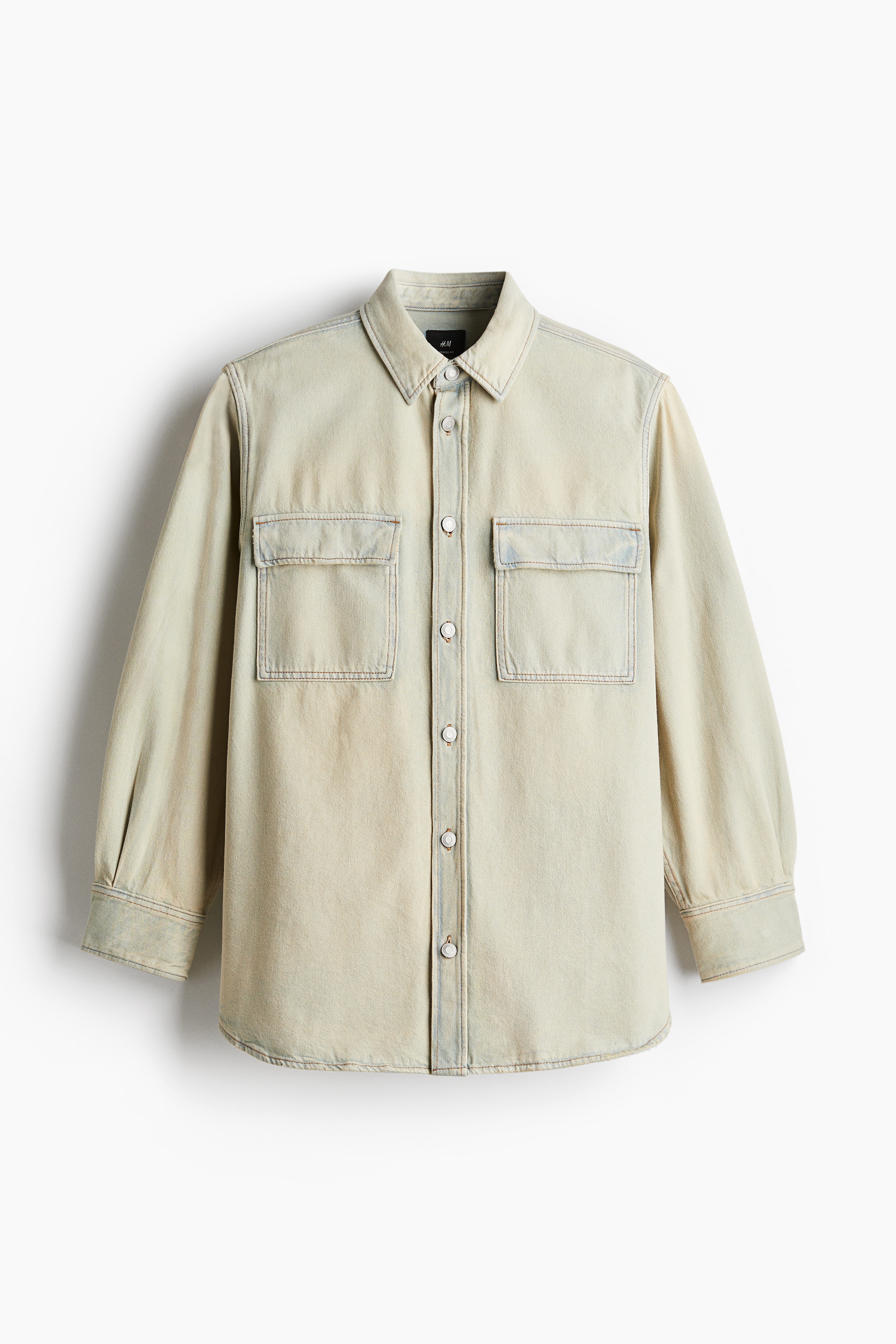 Дънкова риза Oversized Fit - Кремав