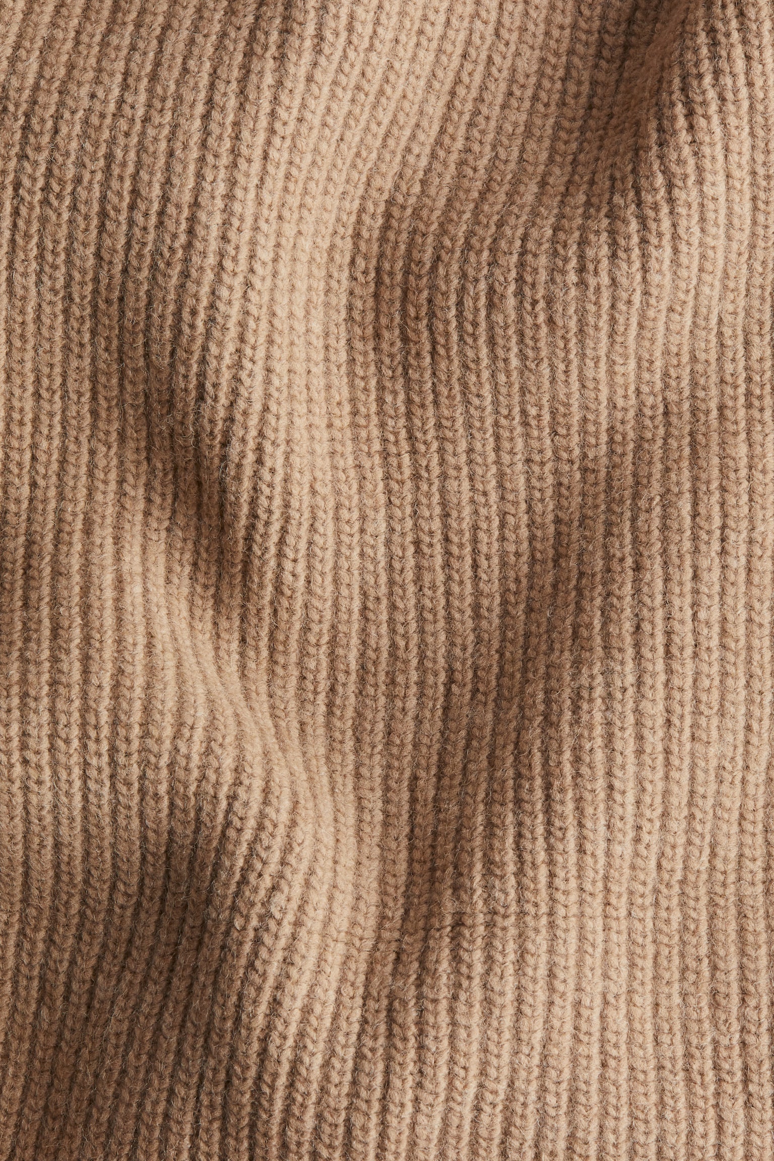 Rib-knit turtleneck jumper - Dark beige/Dark grey marl/Cream - 4