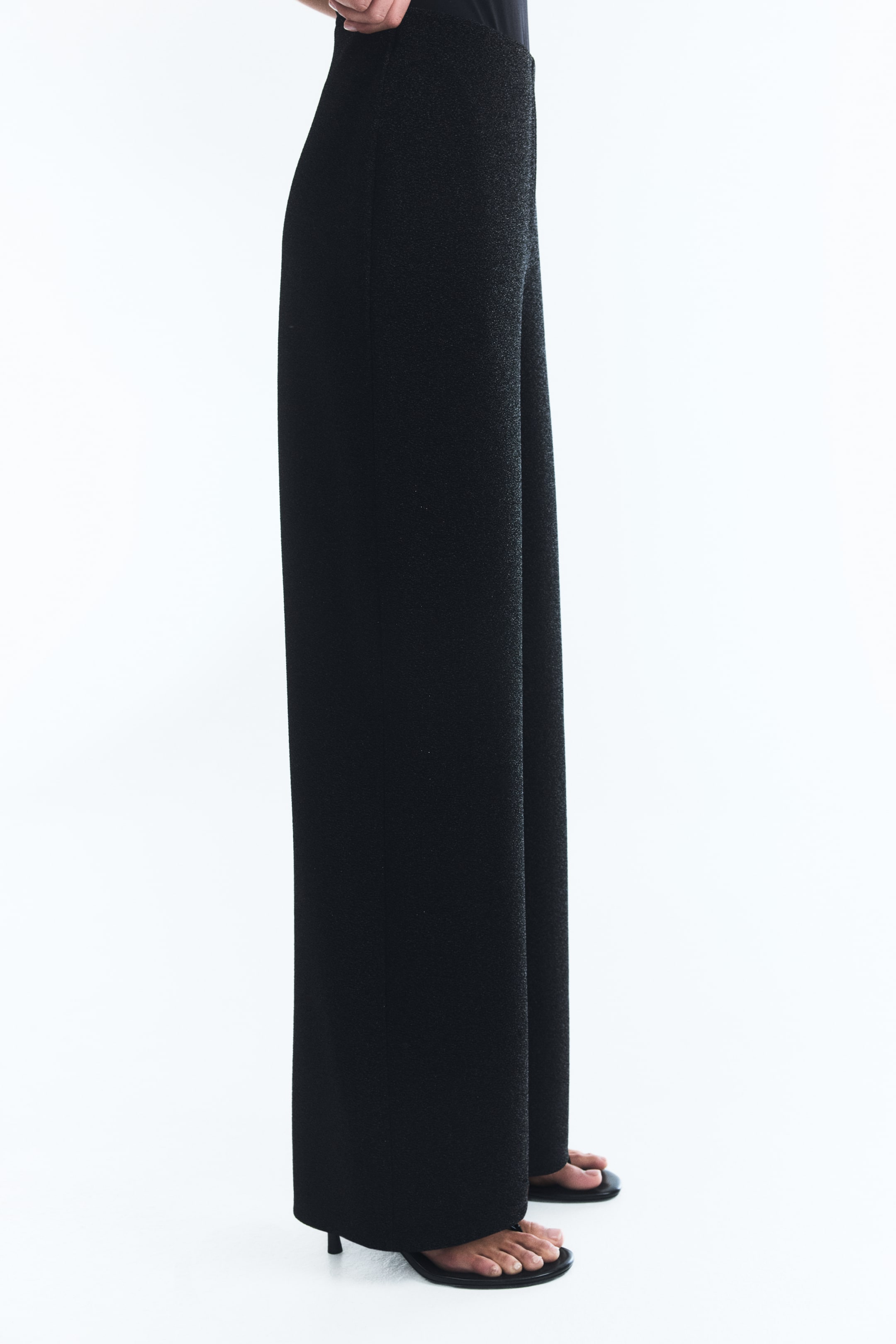 View larger image: Wide glittery trousers - Black/Glittery - Ladies | H&M AU 3