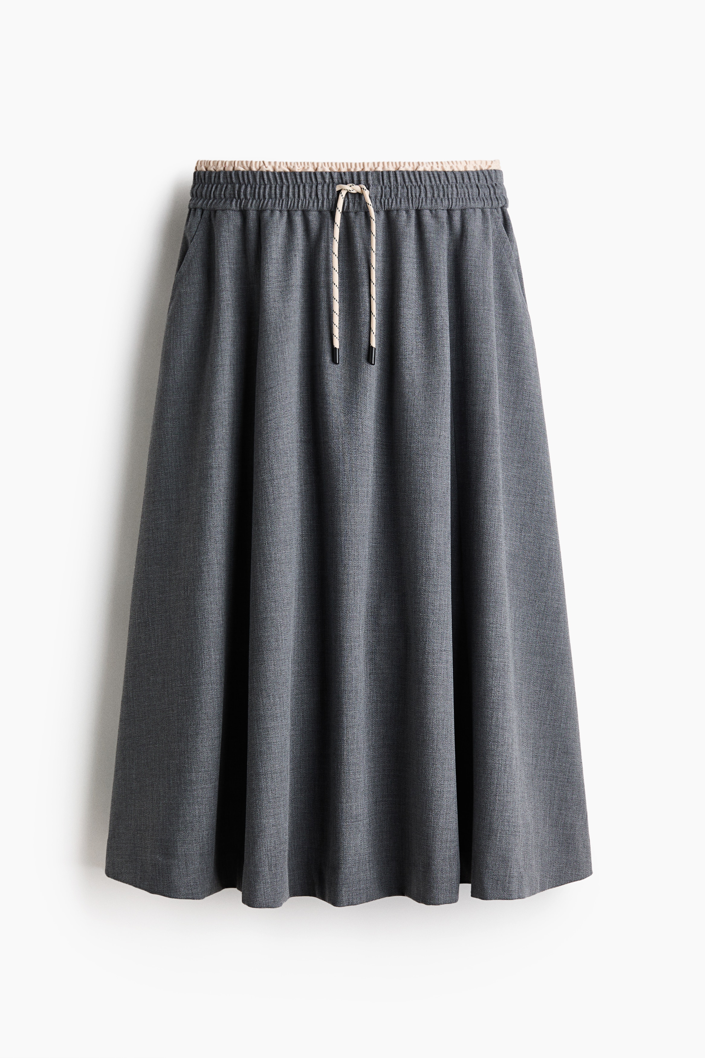 Drawstring midi skirt - Dark grey