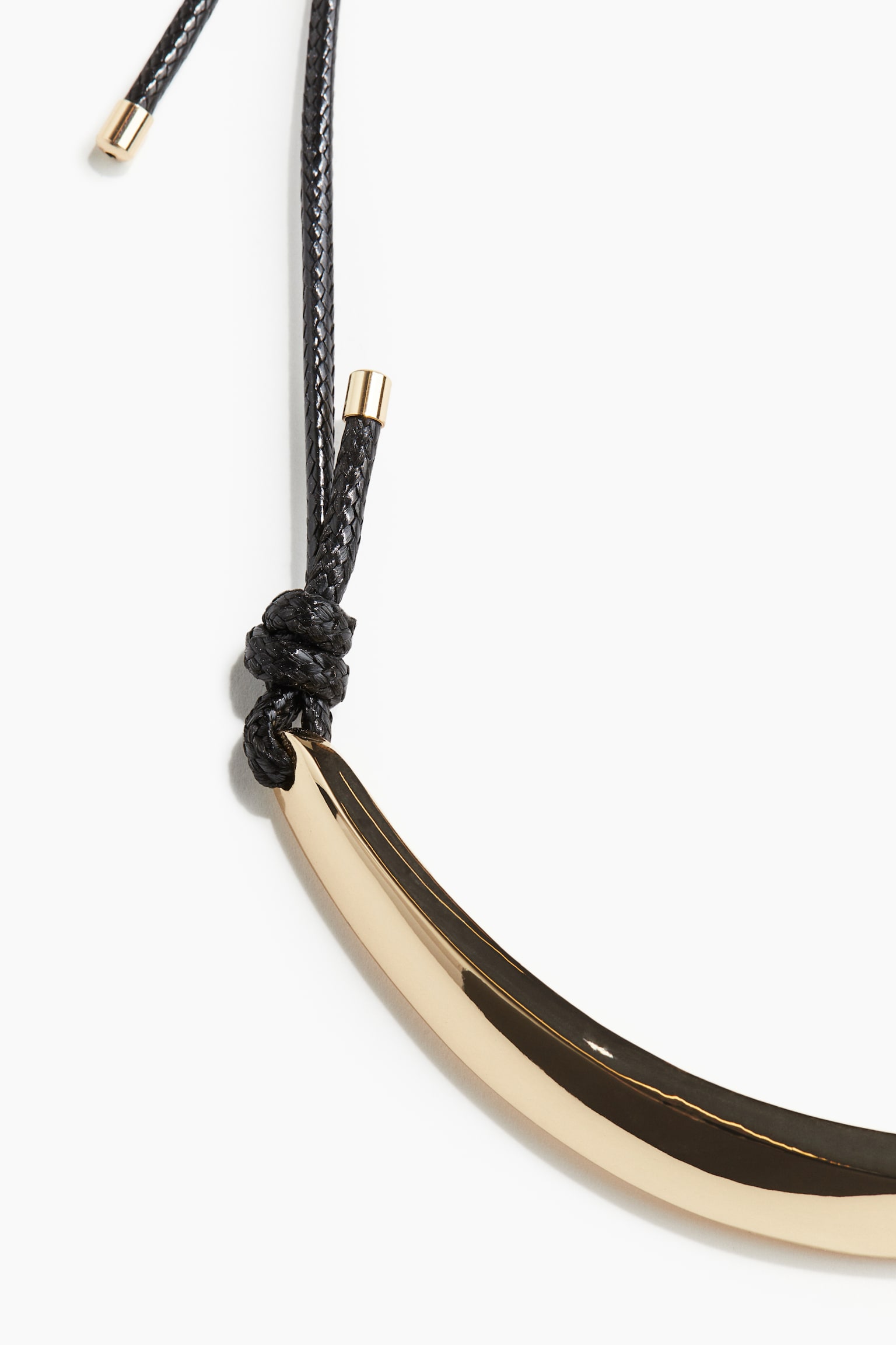 Cord Necklace - Gold colour/Black - 3