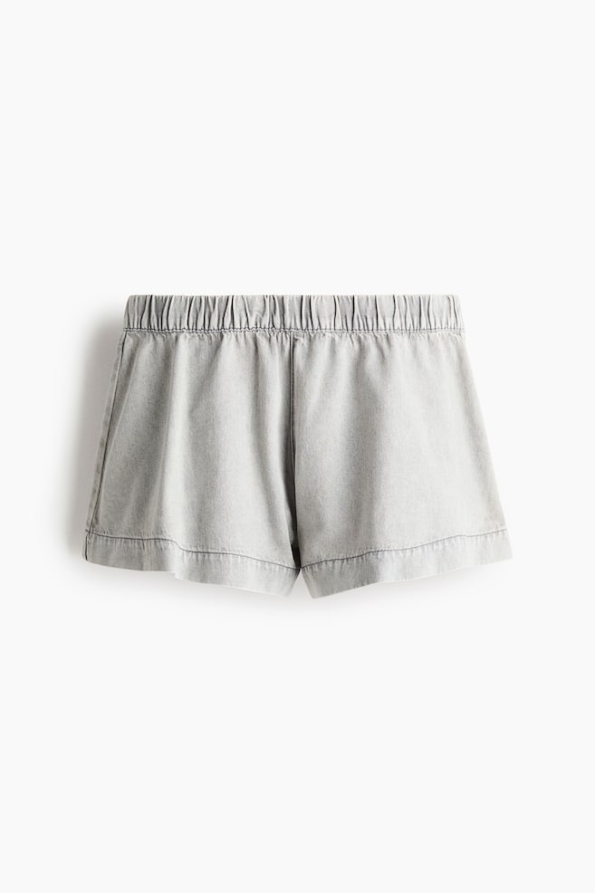 Denim pull-on shorts - Light denim grey/Light denim blue - 1