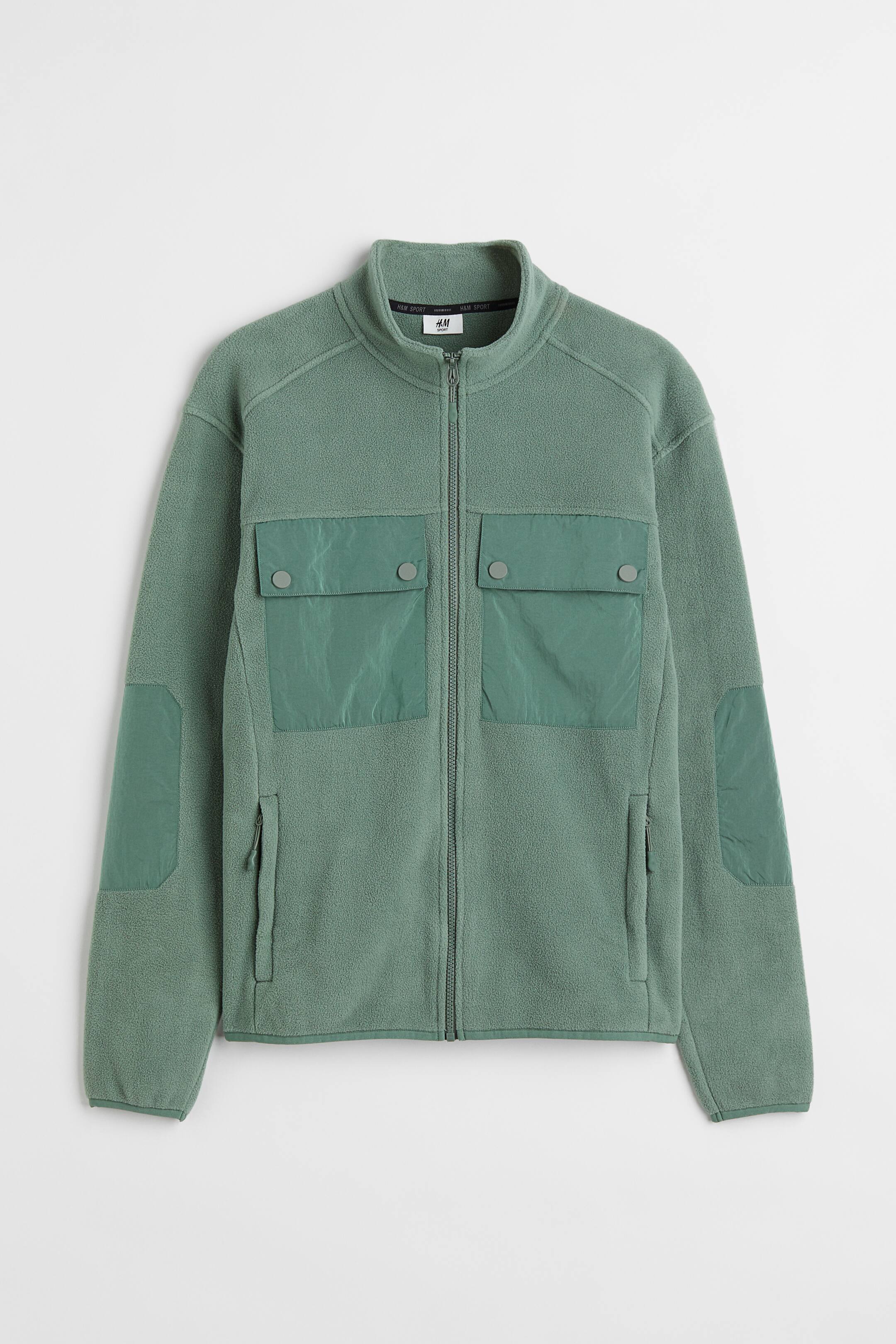 View larger image: Fleece outdoor jacket - Green - Men | H&M 1