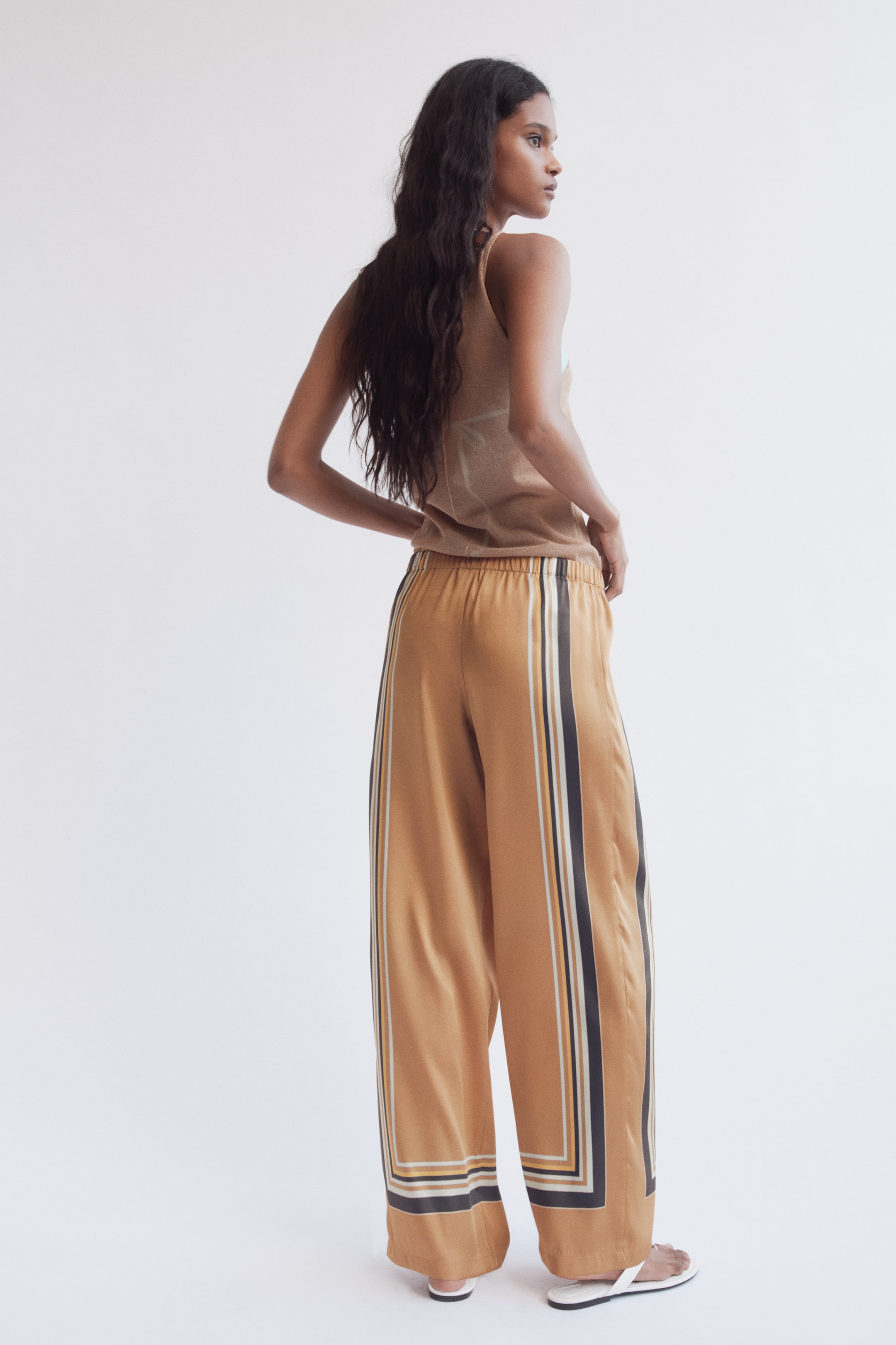 Wide-Leg Satin Pants