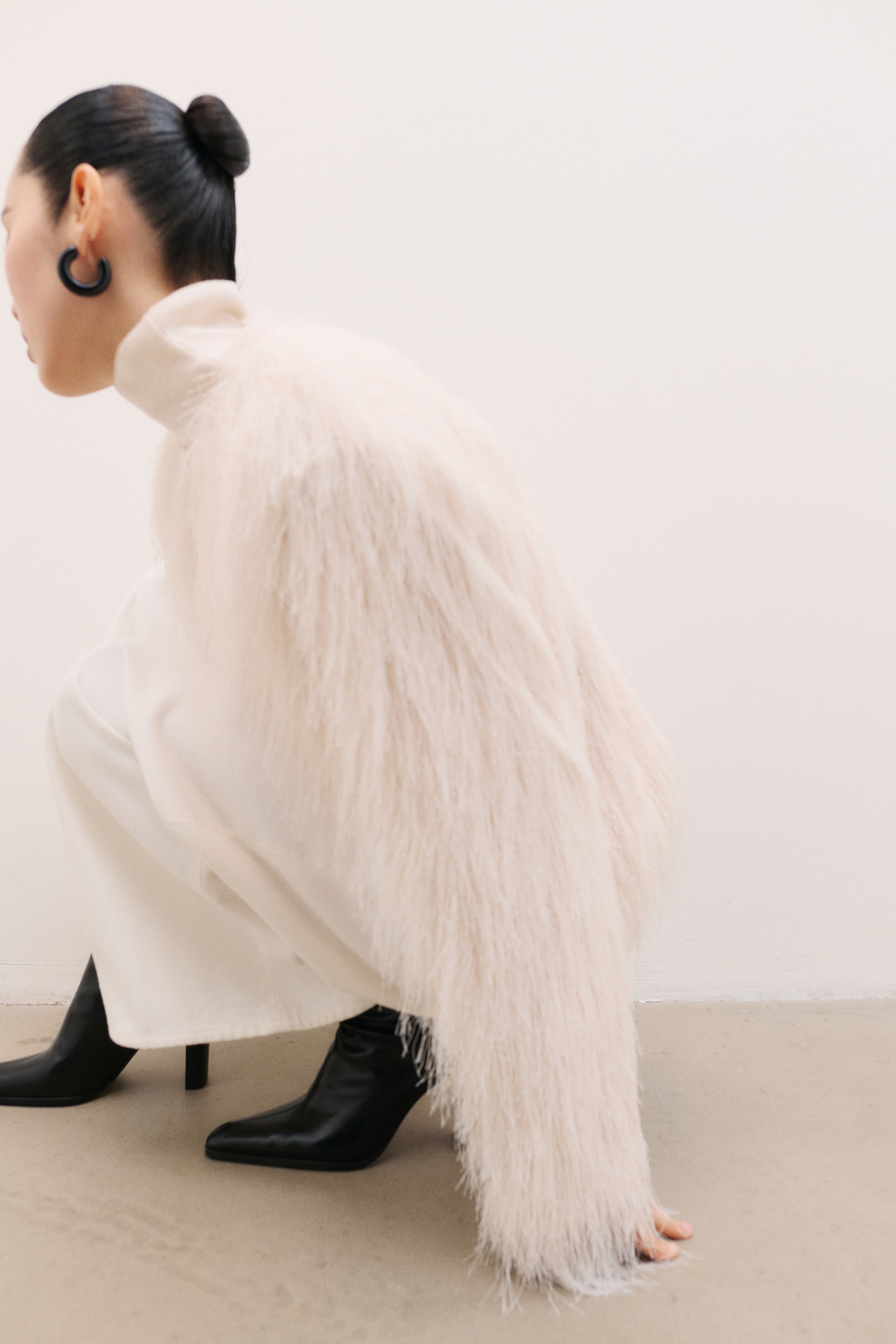 Stivaletti a calza con tacco - Nero