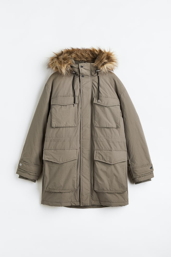 Water-repellent padded parka - Sage green - 2