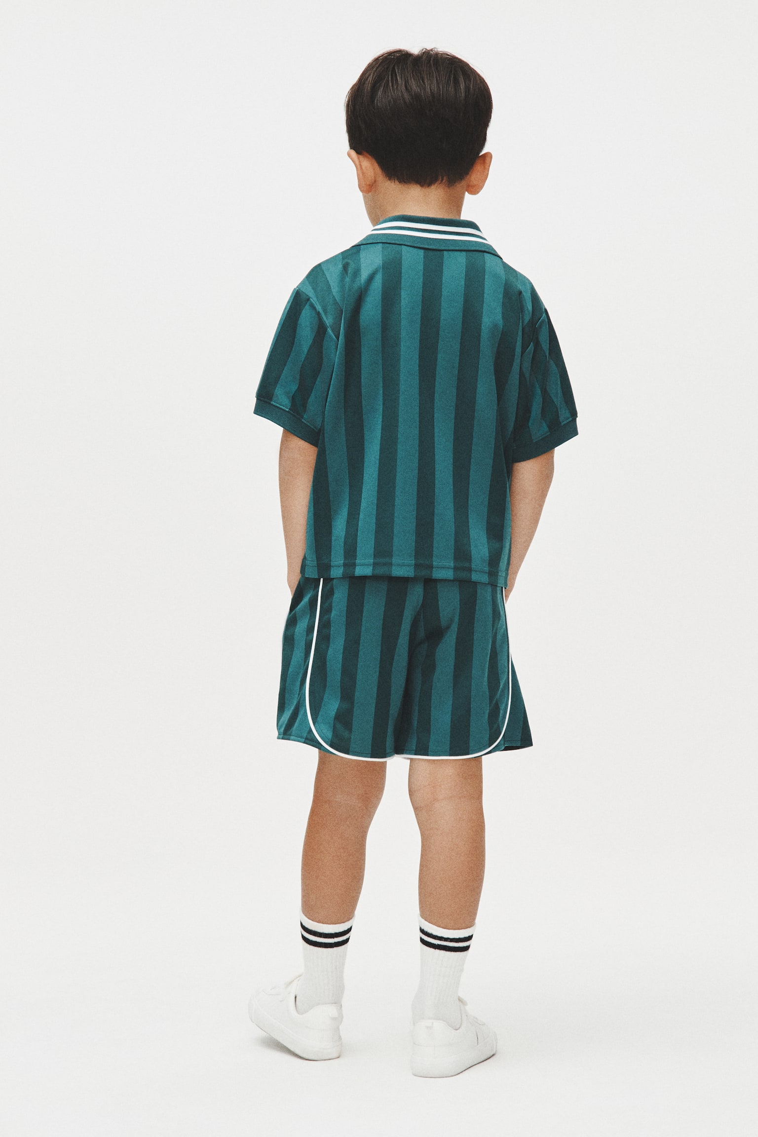 Print-motif mesh shorts-Dark green/Kodak - 3