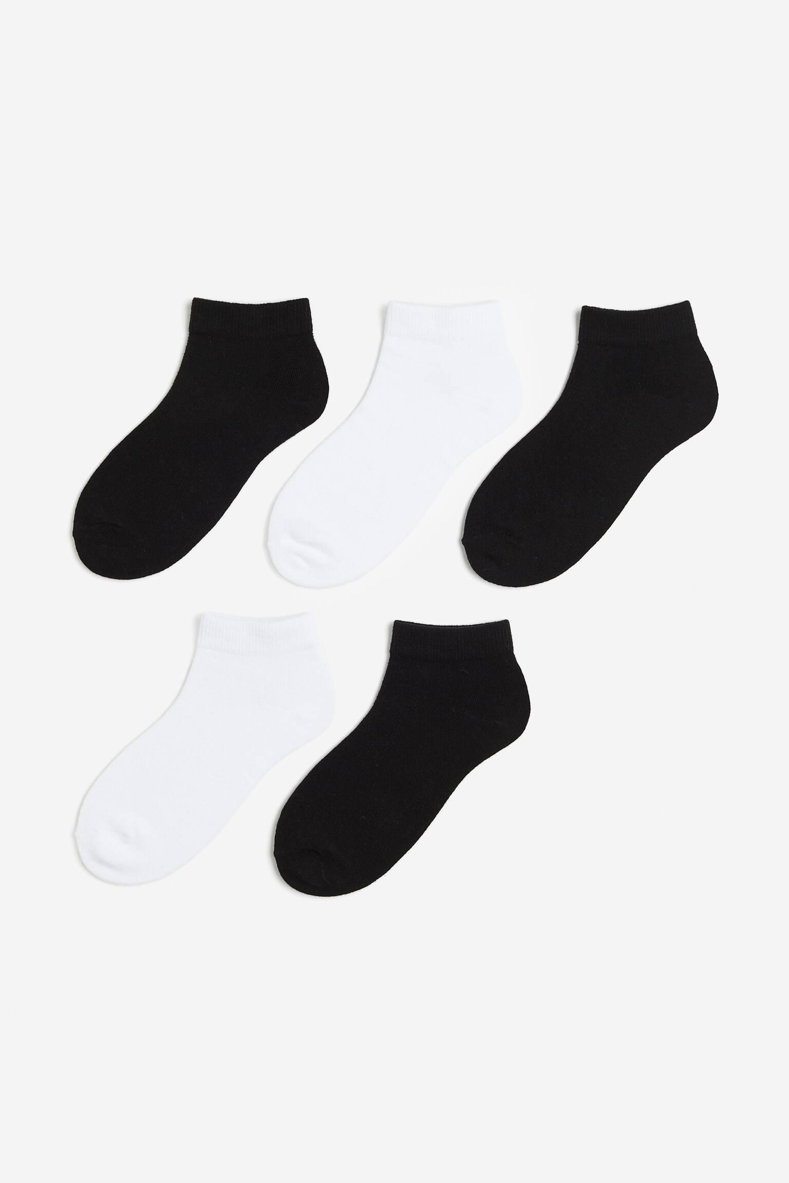 Bộ 5 đôi tất cotton pha - Màu trắng/Đen - 1