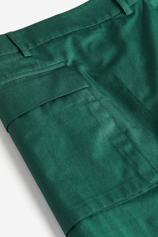 Gonna-pantalone in twill - Verde scuro/Giallo polvere - 5